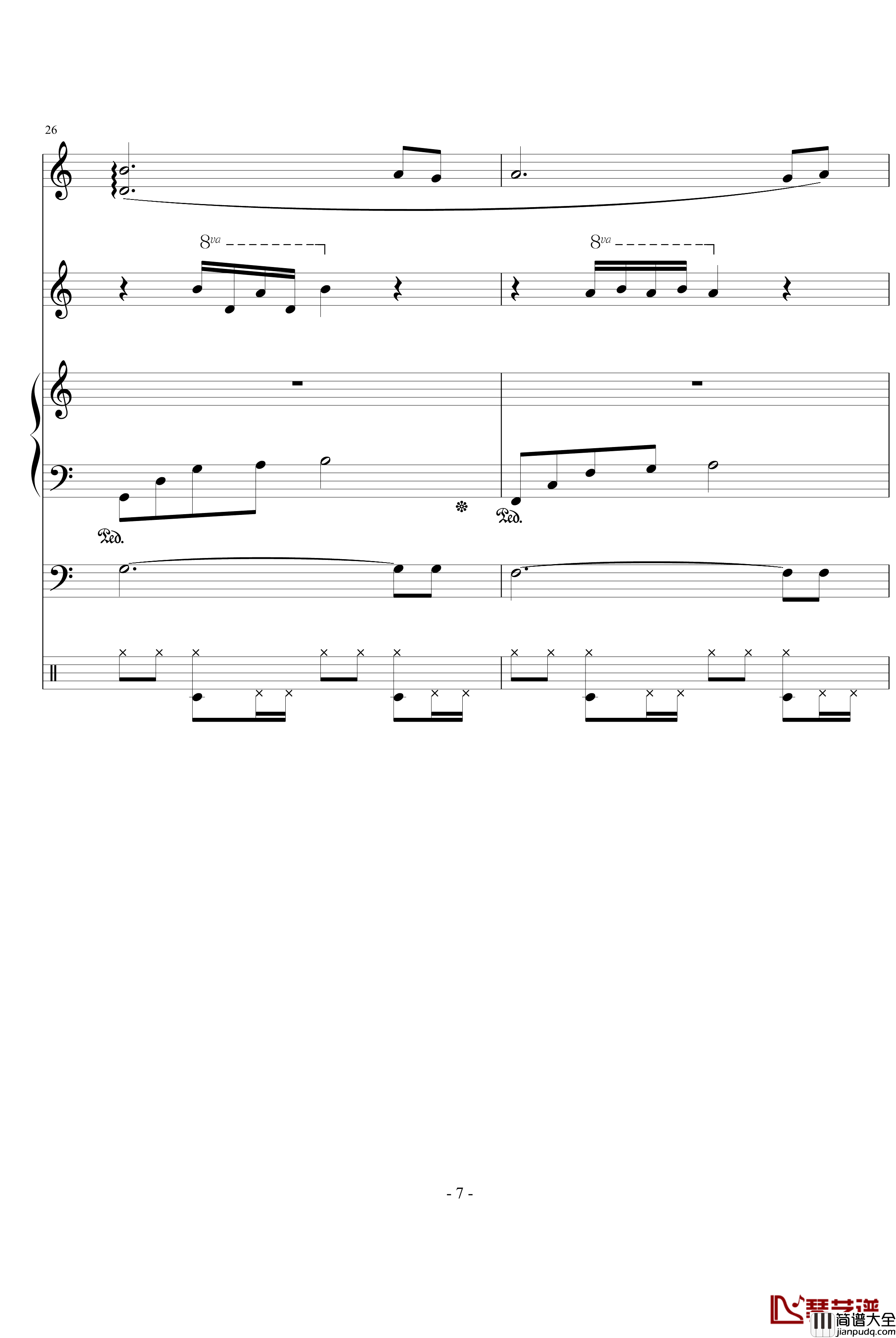 思念进行曲钢琴谱_琳琅