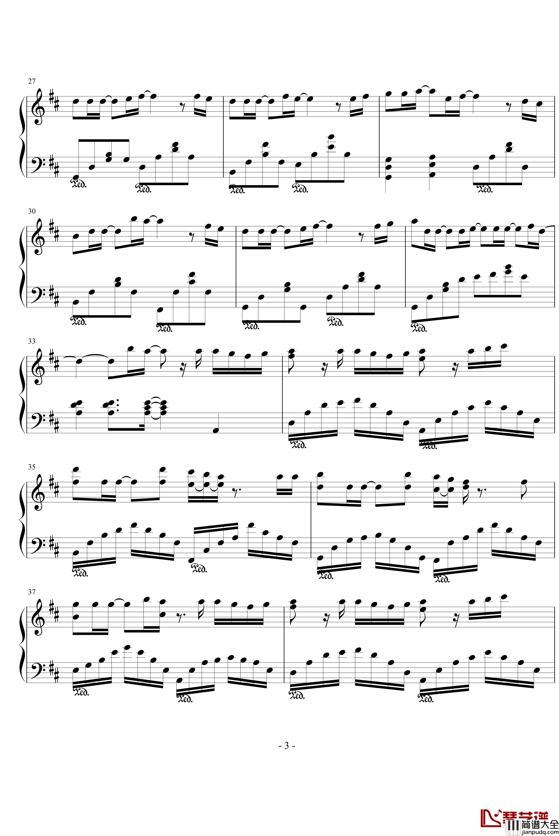 明日への扉钢琴谱_动漫影视