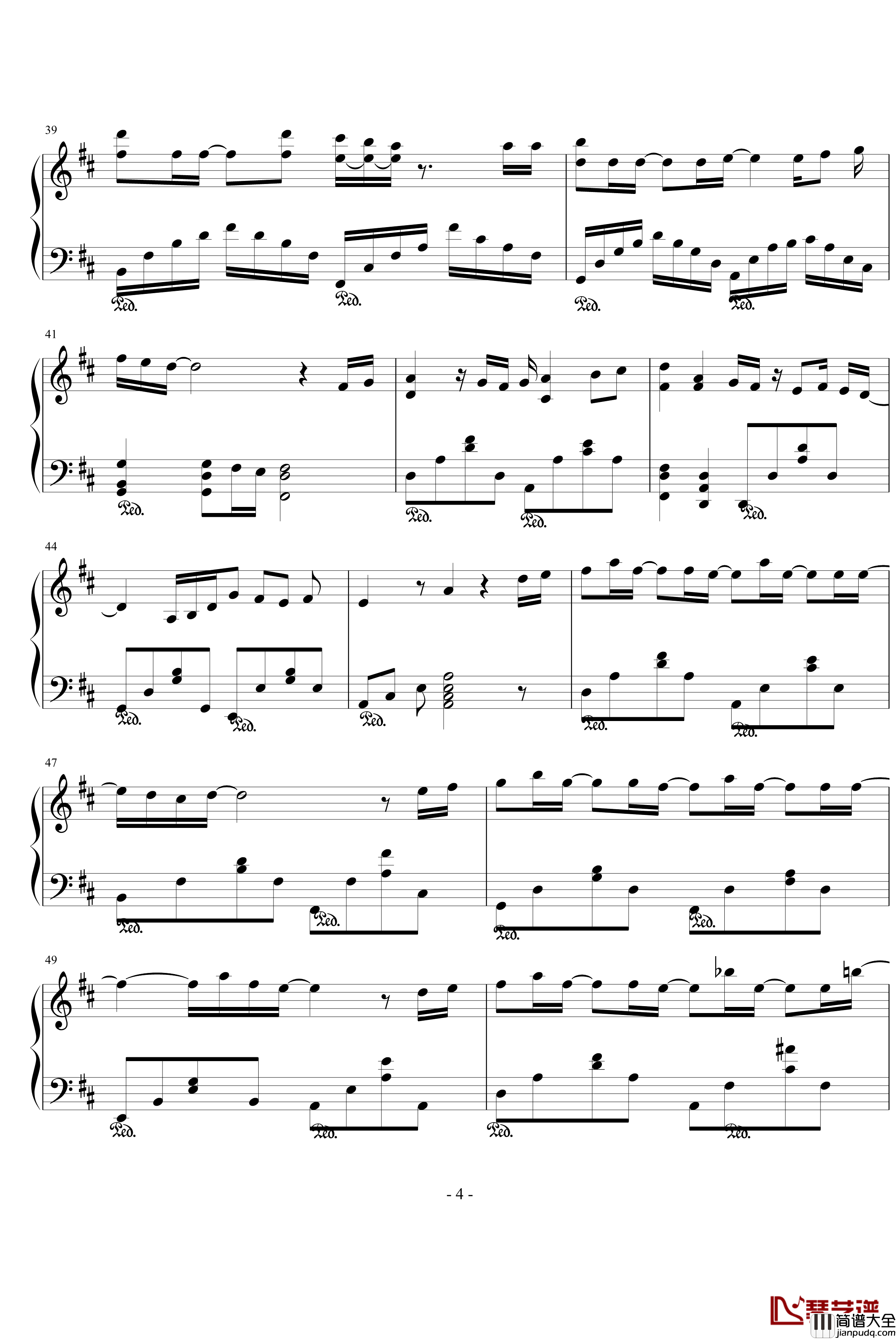 明日への扉钢琴谱_动漫影视