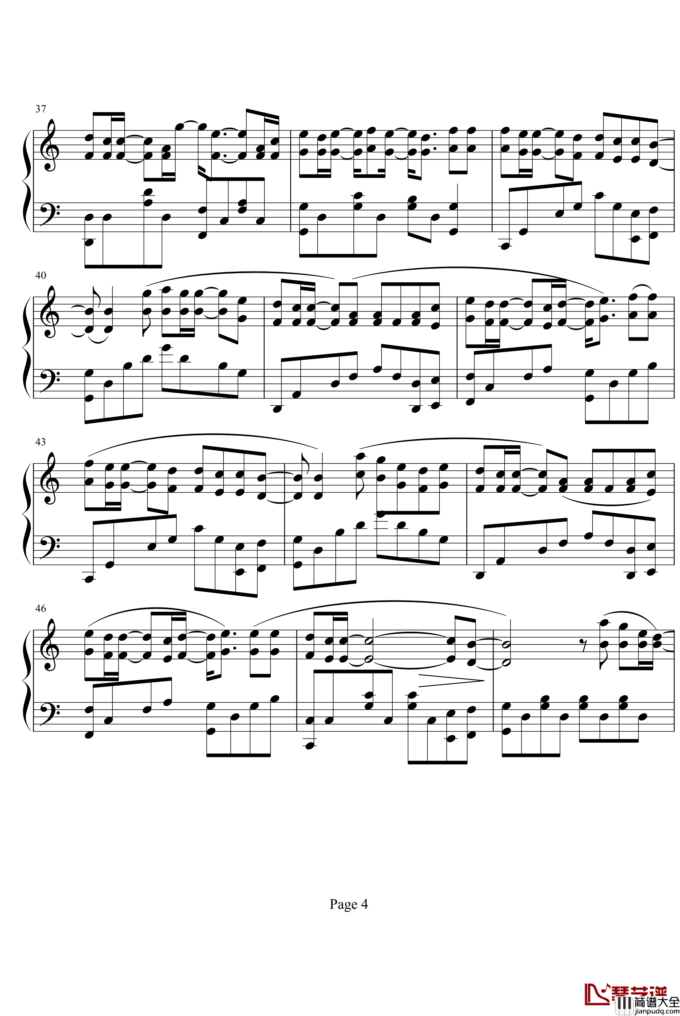 十面埋伏钢琴谱_陈奕迅