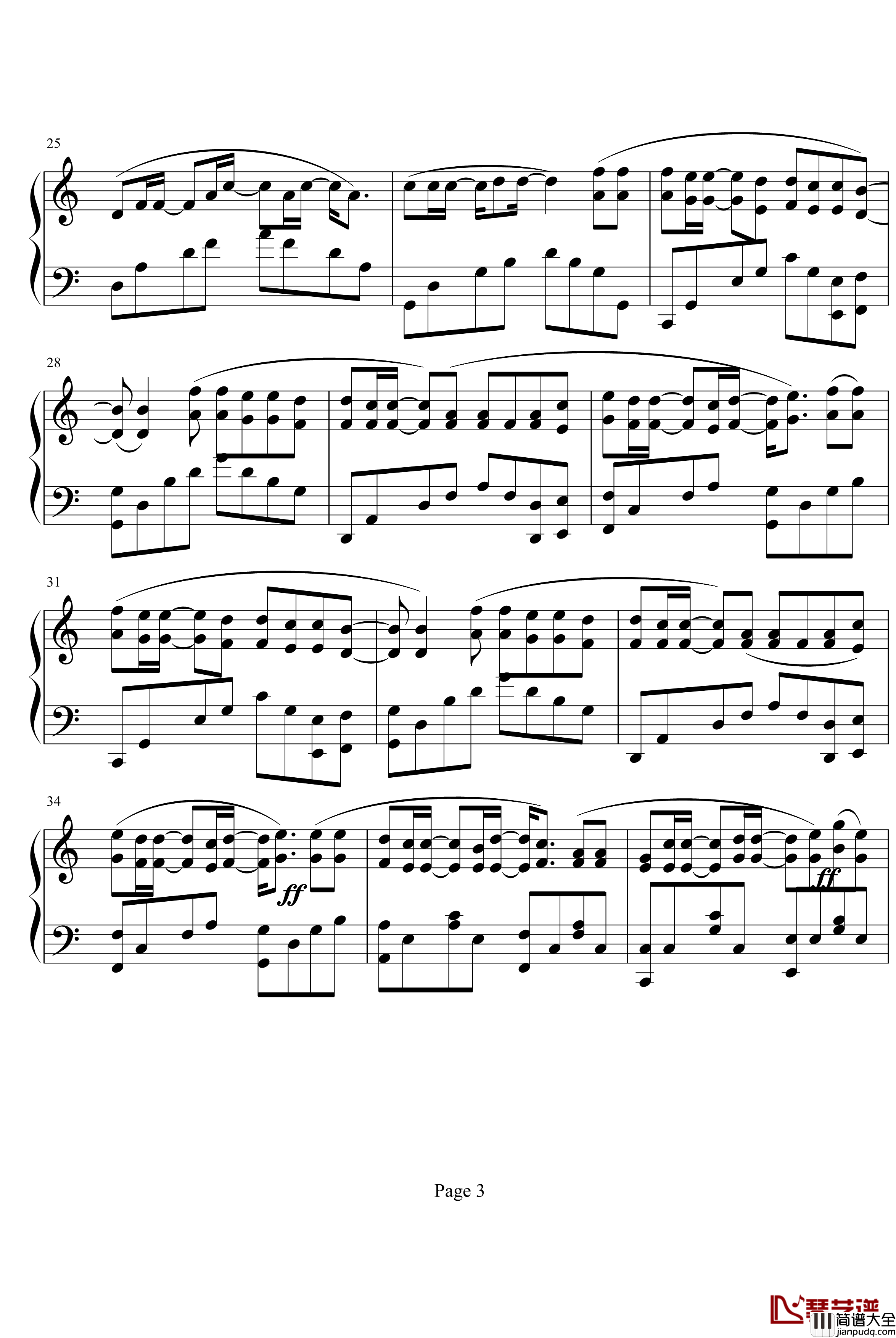 十面埋伏钢琴谱_陈奕迅