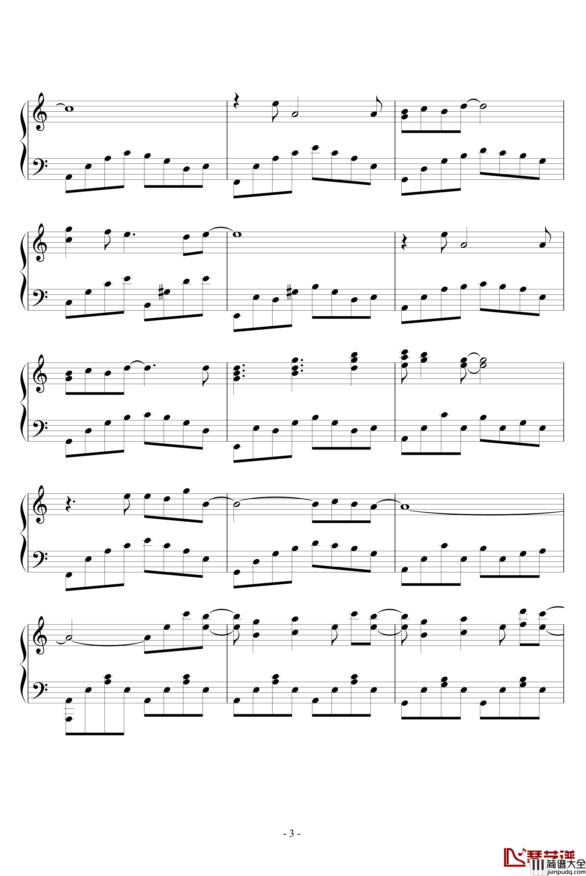 奈落の花钢琴谱_动漫影视