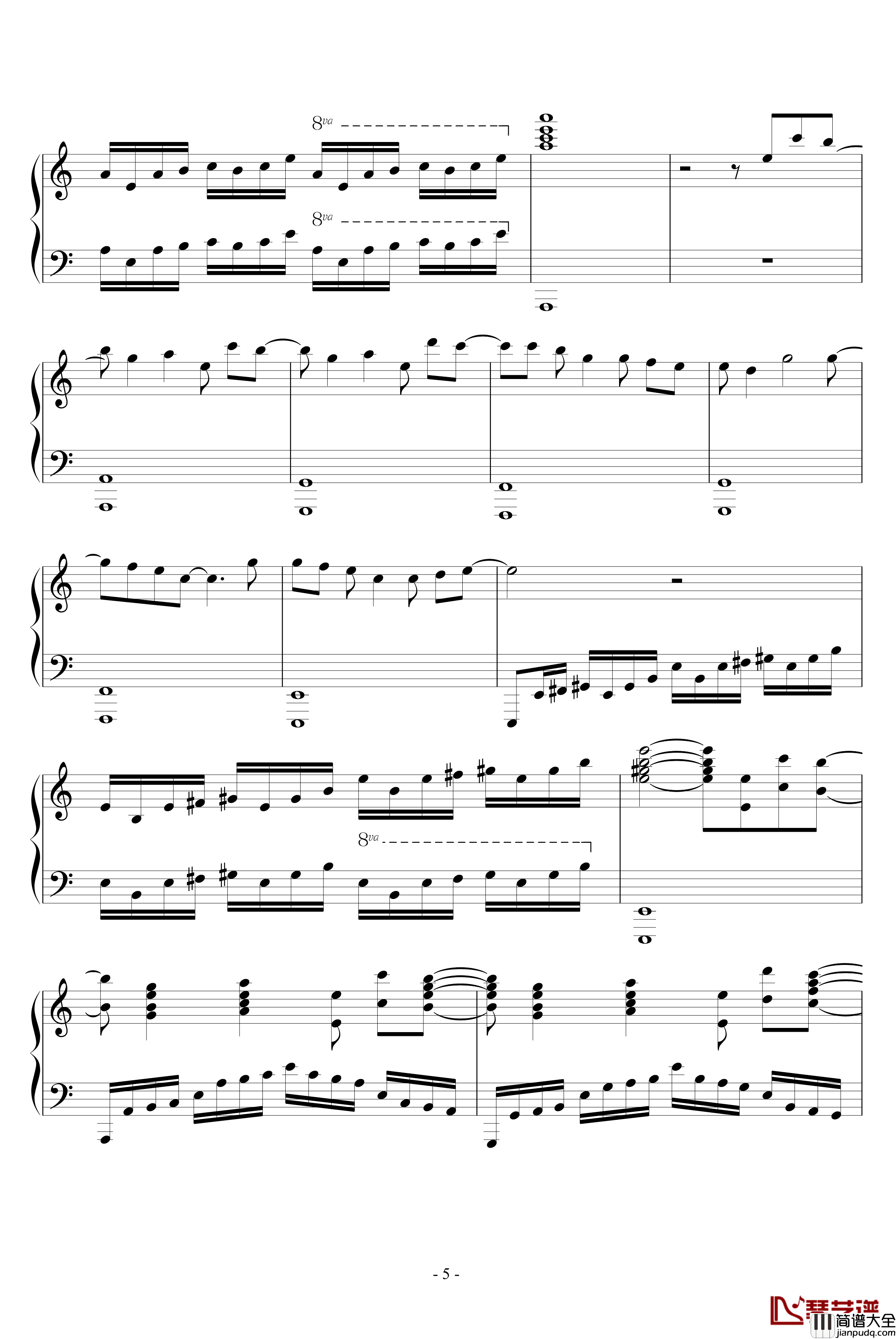 奈落の花钢琴谱_动漫影视