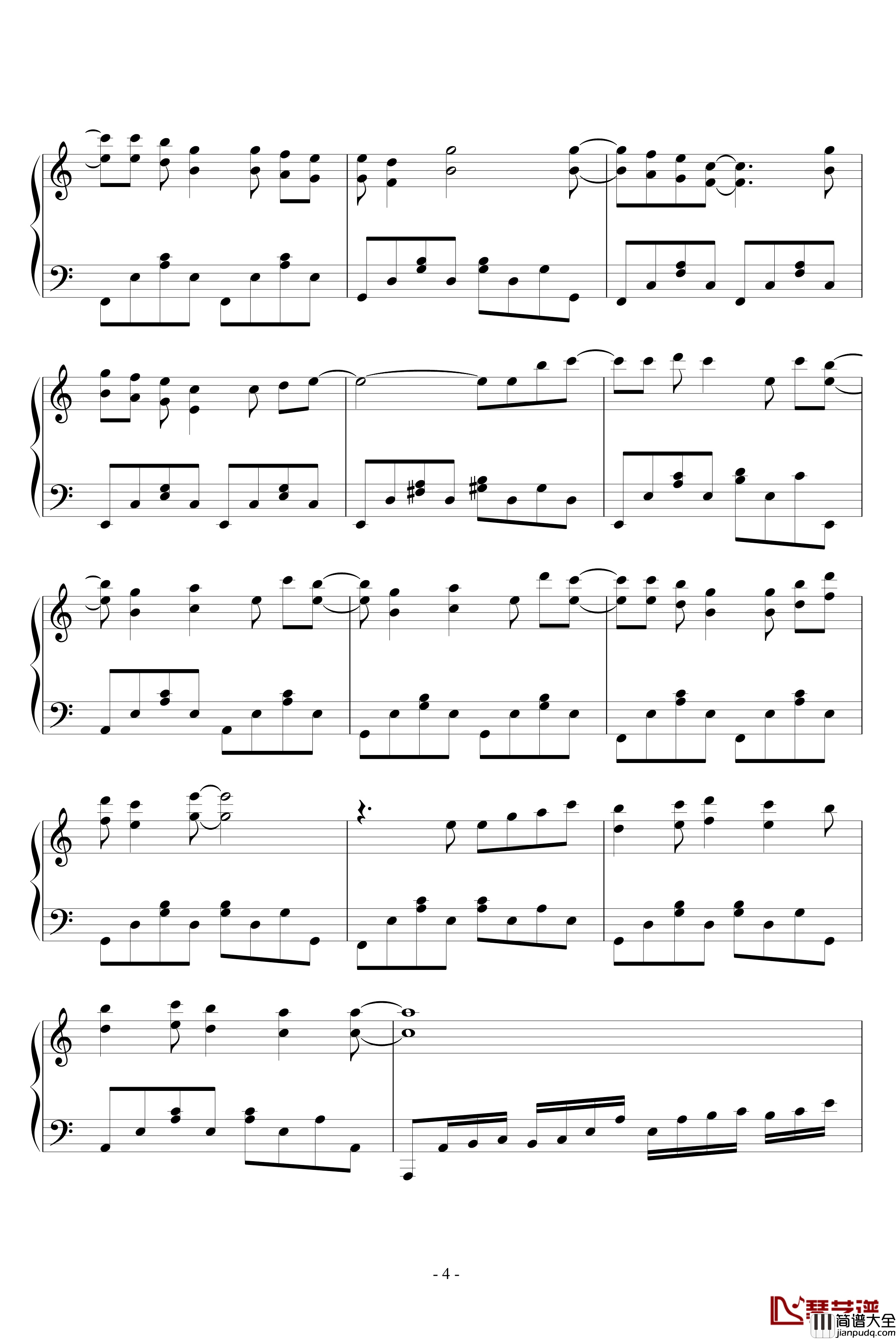 奈落の花钢琴谱_动漫影视