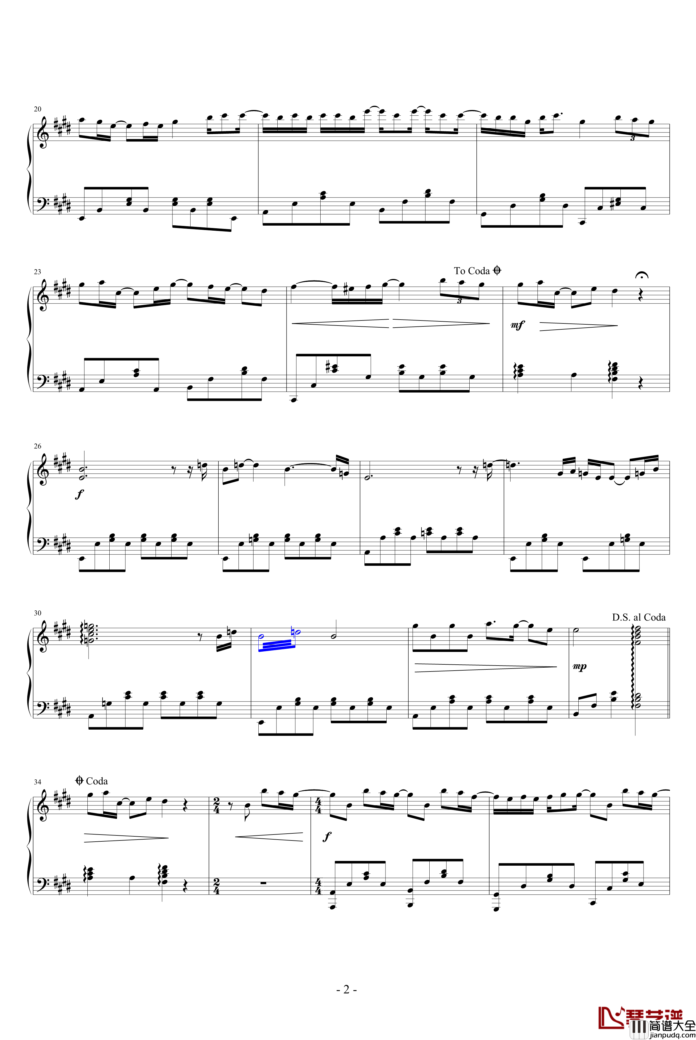 下雨天钢琴谱_演奏版_南拳妈妈