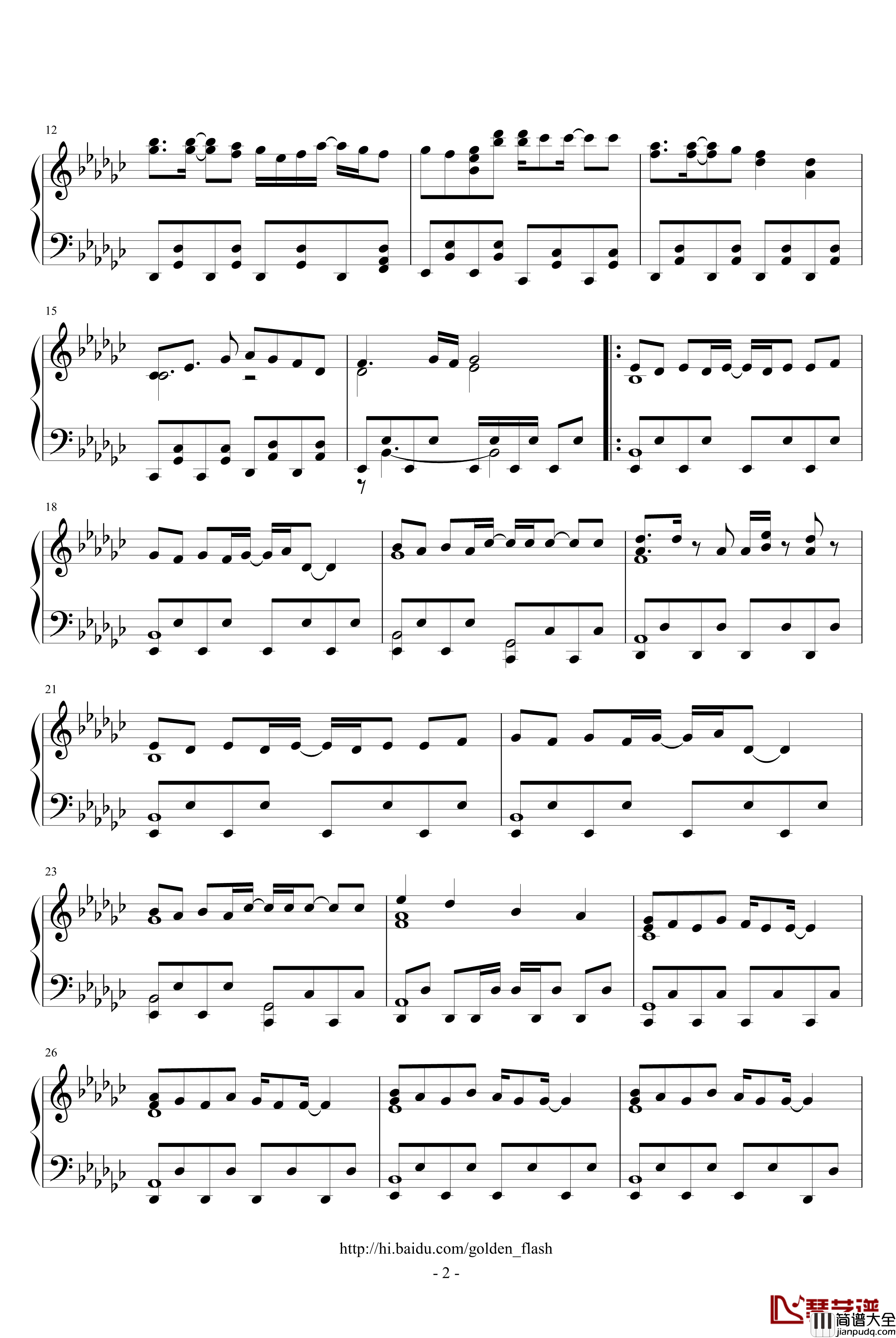 鬼畜眼镜钢琴谱_Under_the_darkness_动漫影视