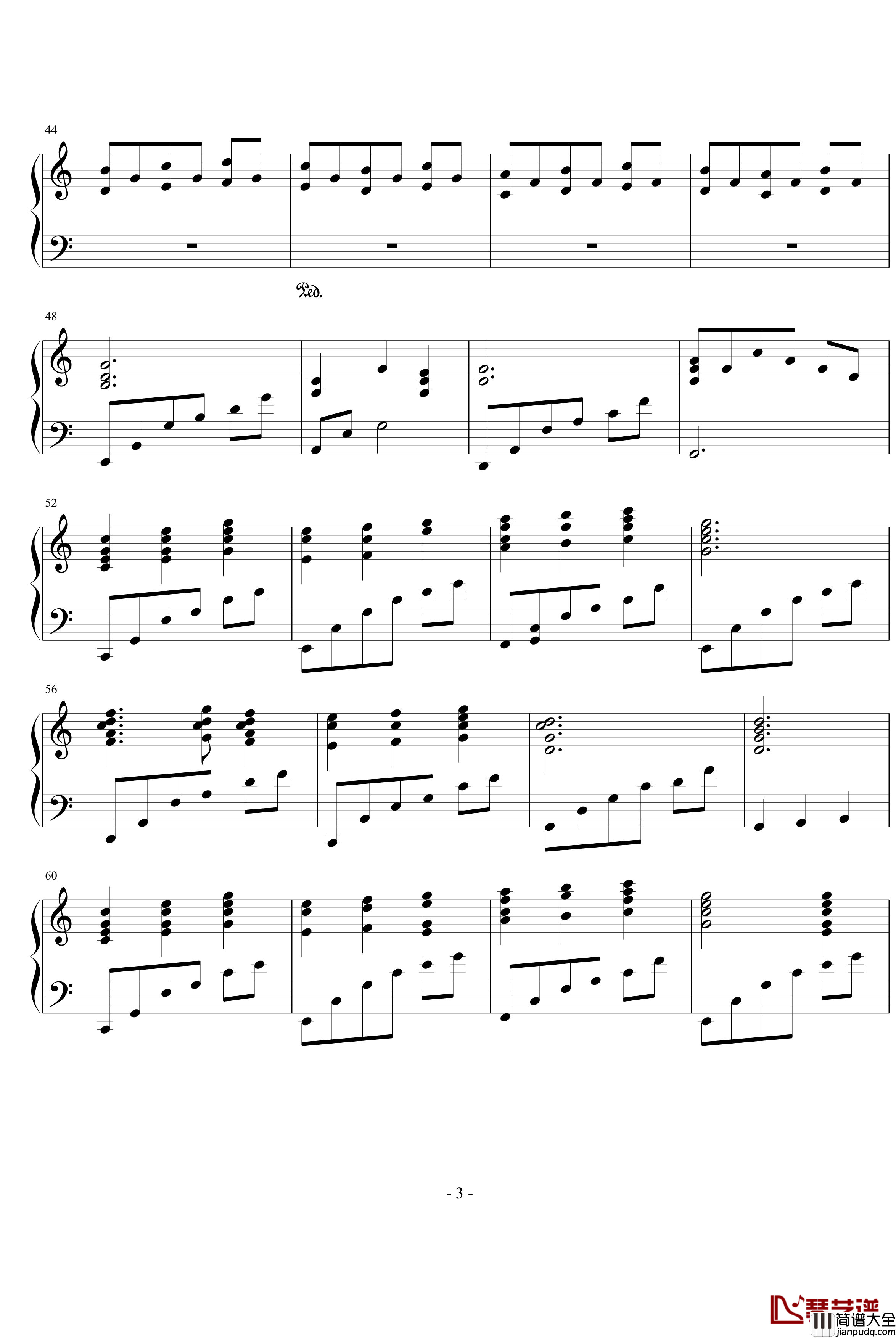 夜之歌钢琴谱_动漫影视