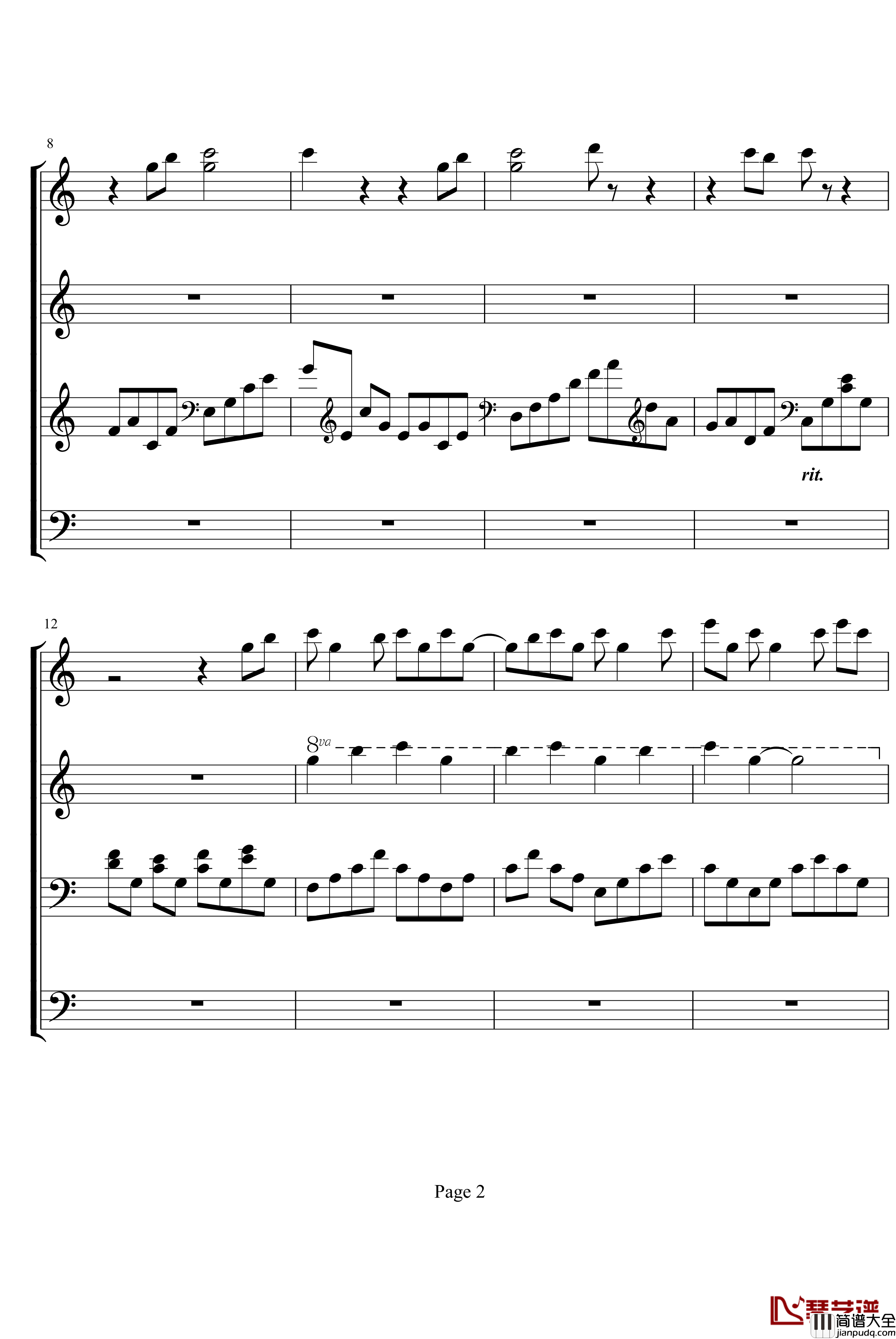 忆珍钢琴谱_为雪写歌