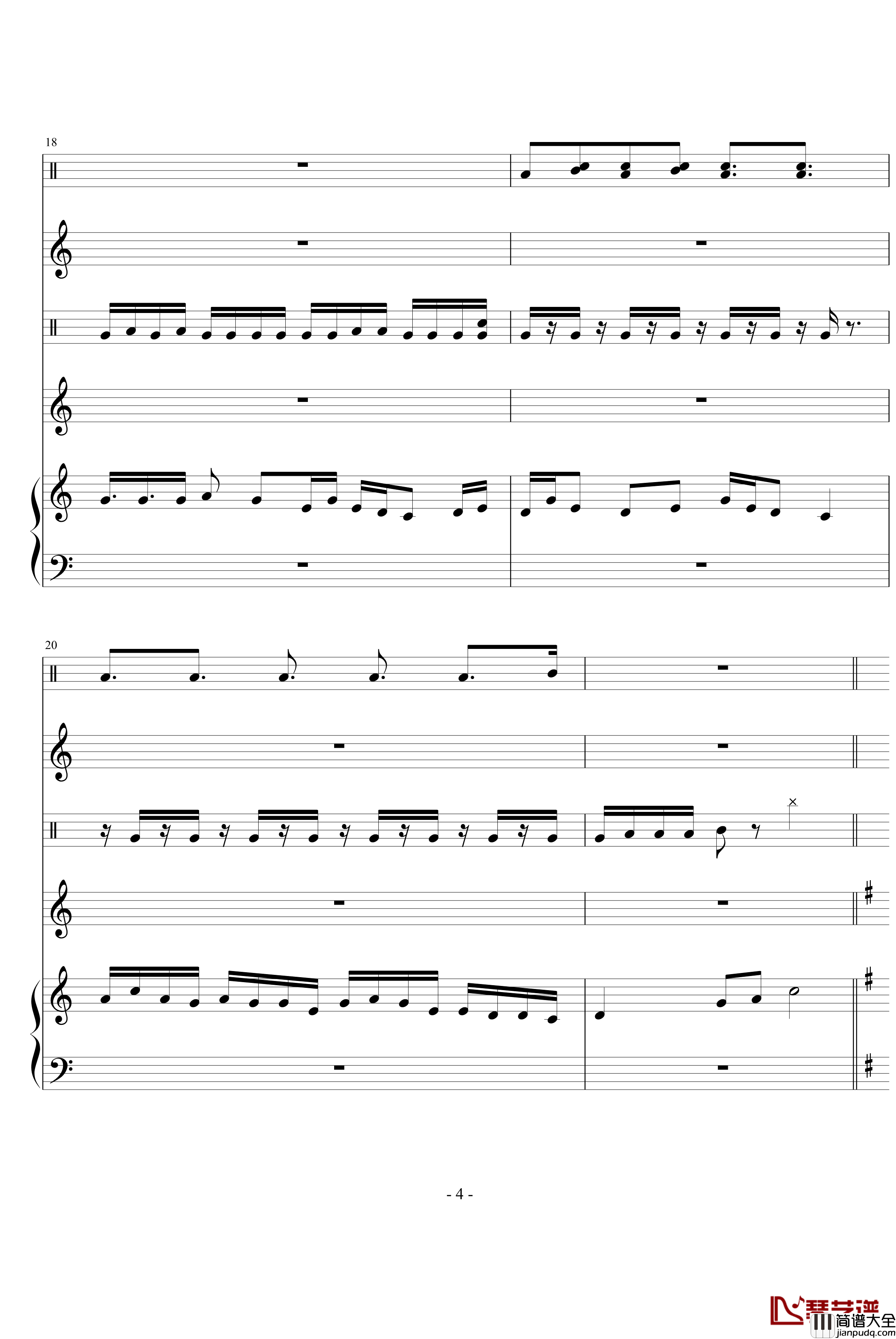 鼓声乱舞钢琴谱_灼乐