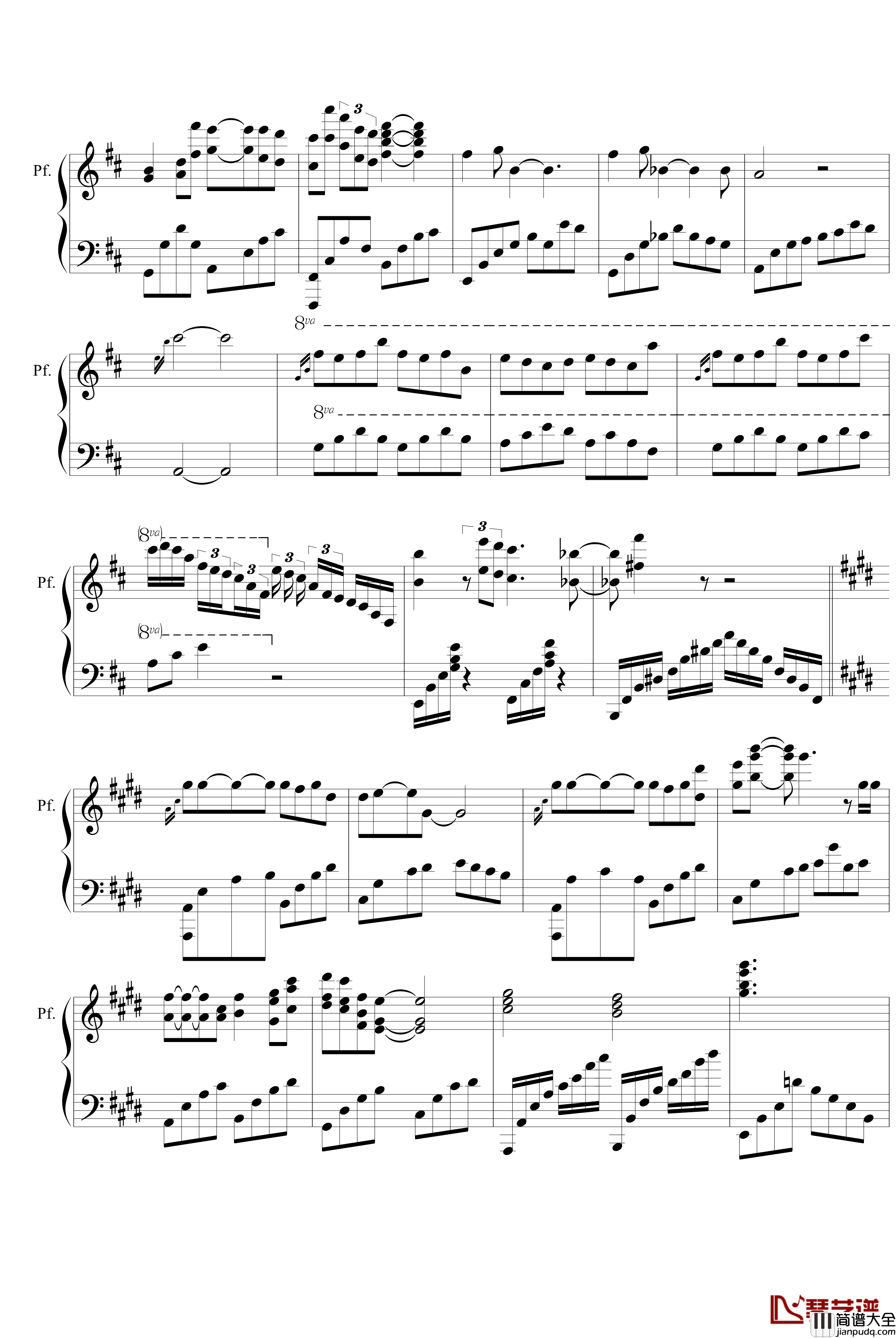 殇情留白钢琴谱_无限