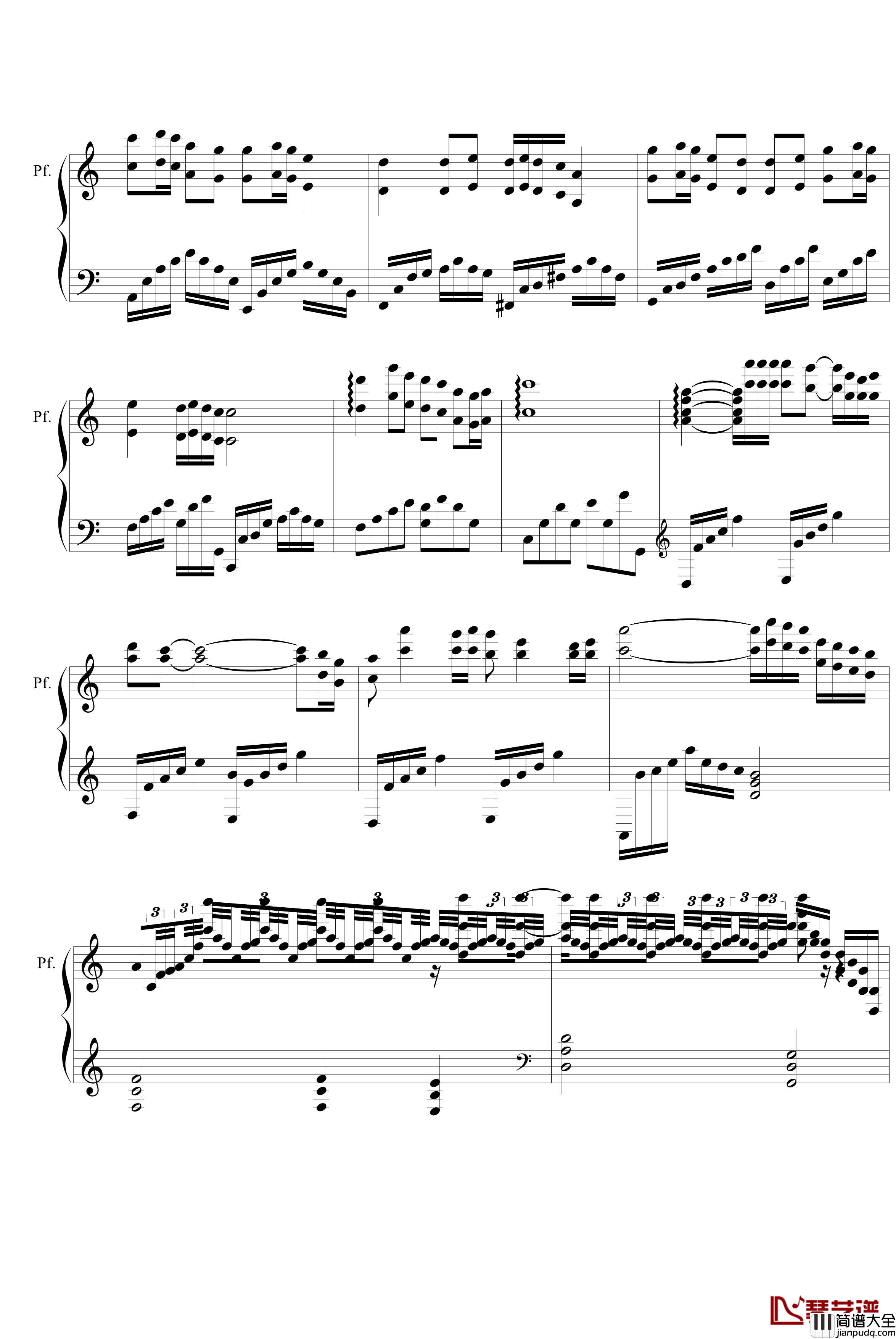 南无观世音菩萨钢琴谱_唯美钢琴版_中国名曲