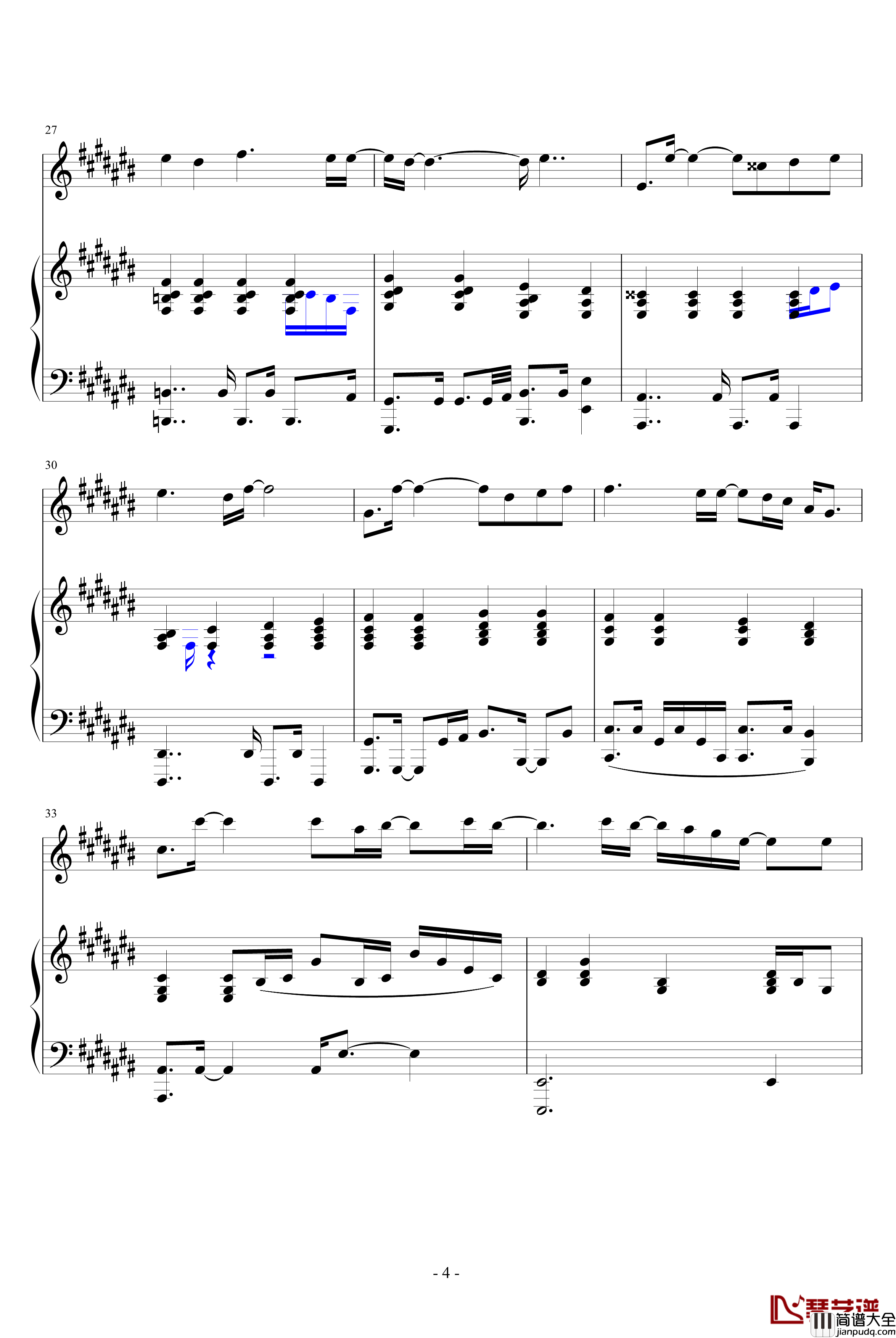 黑色幽默钢琴谱_原版伴奏弹唱_周杰伦