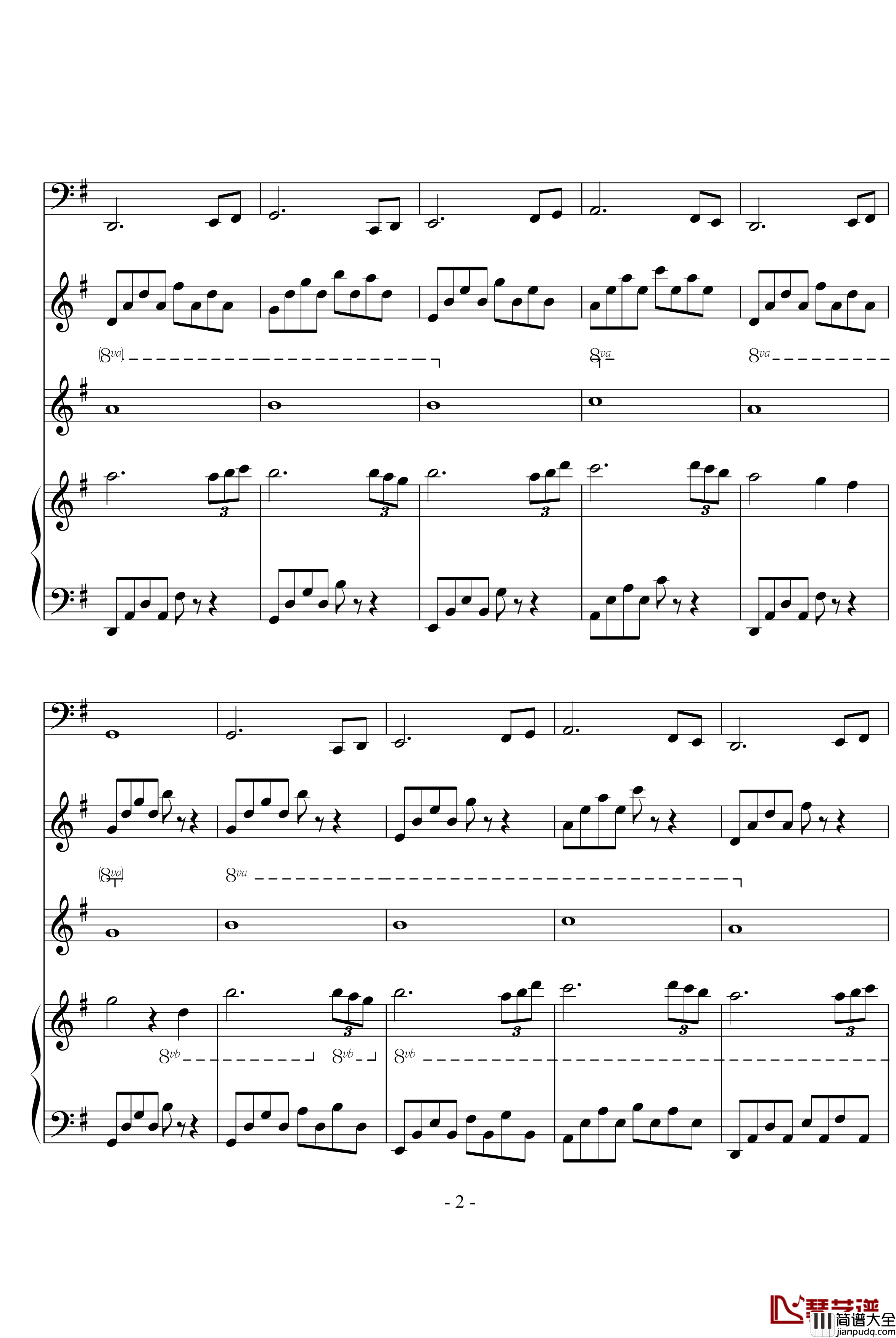 温馨永远钢琴谱_黄紫橙