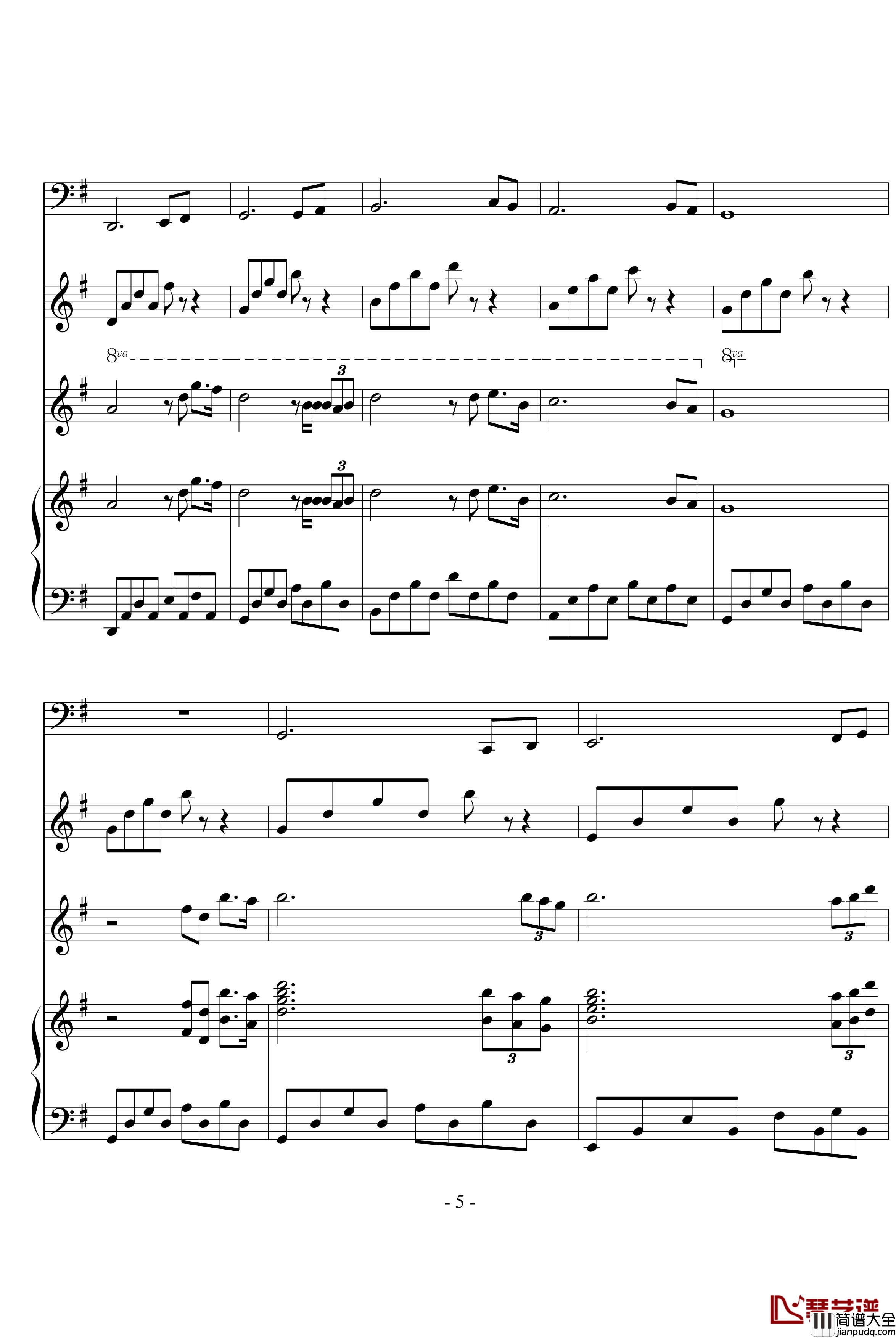 温馨永远钢琴谱_黄紫橙