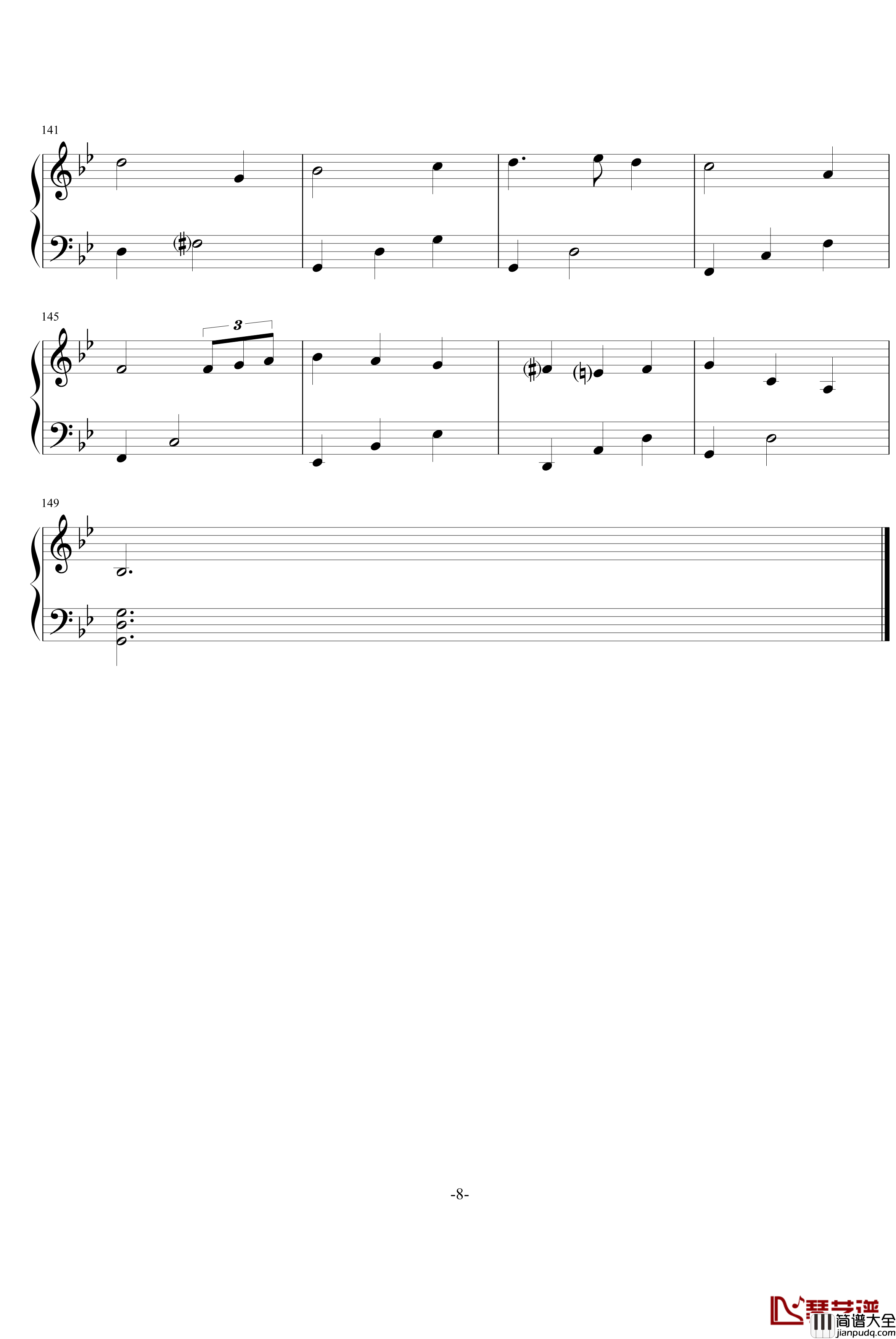 Greensleaves钢琴谱_世界名曲