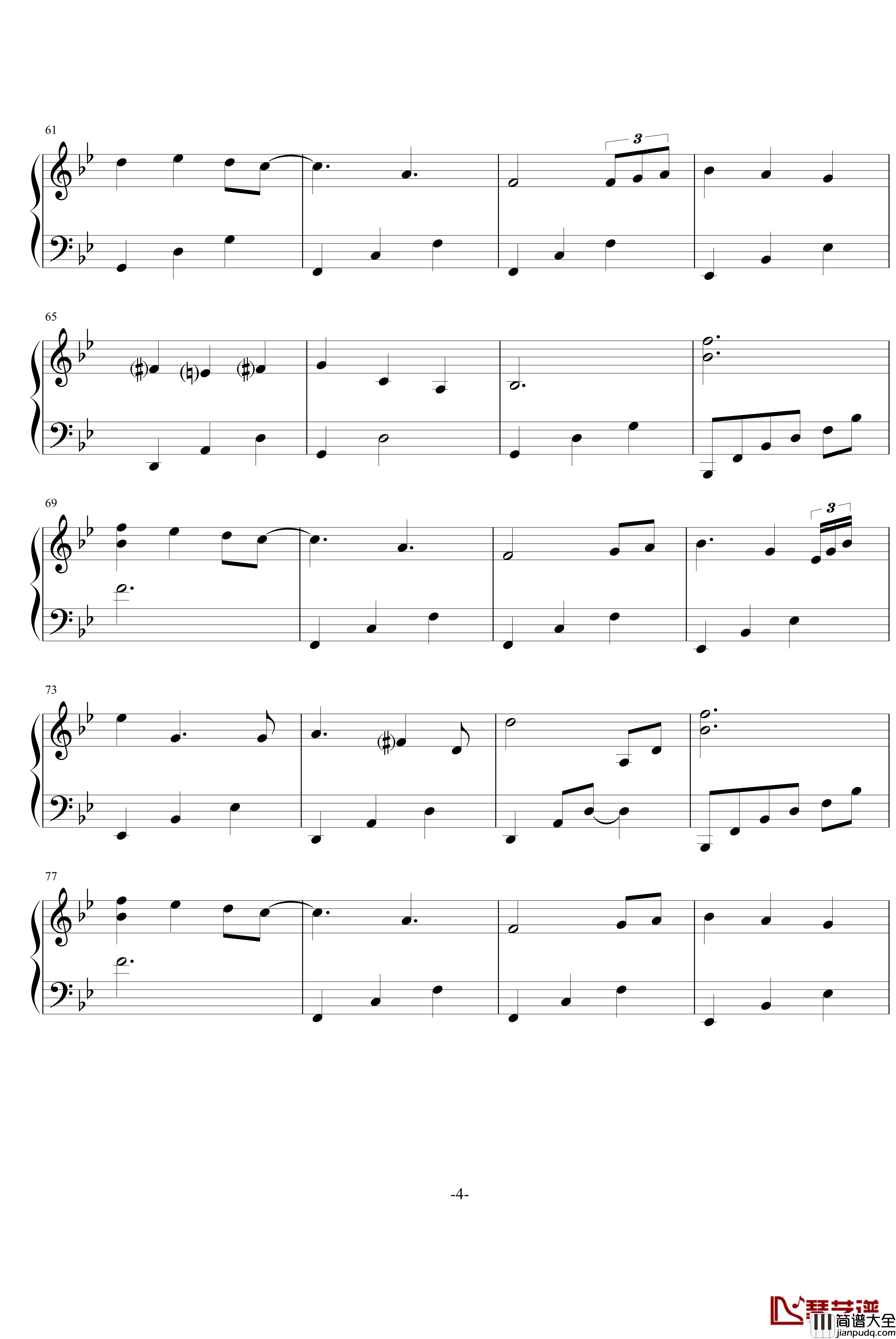 Greensleaves钢琴谱_世界名曲