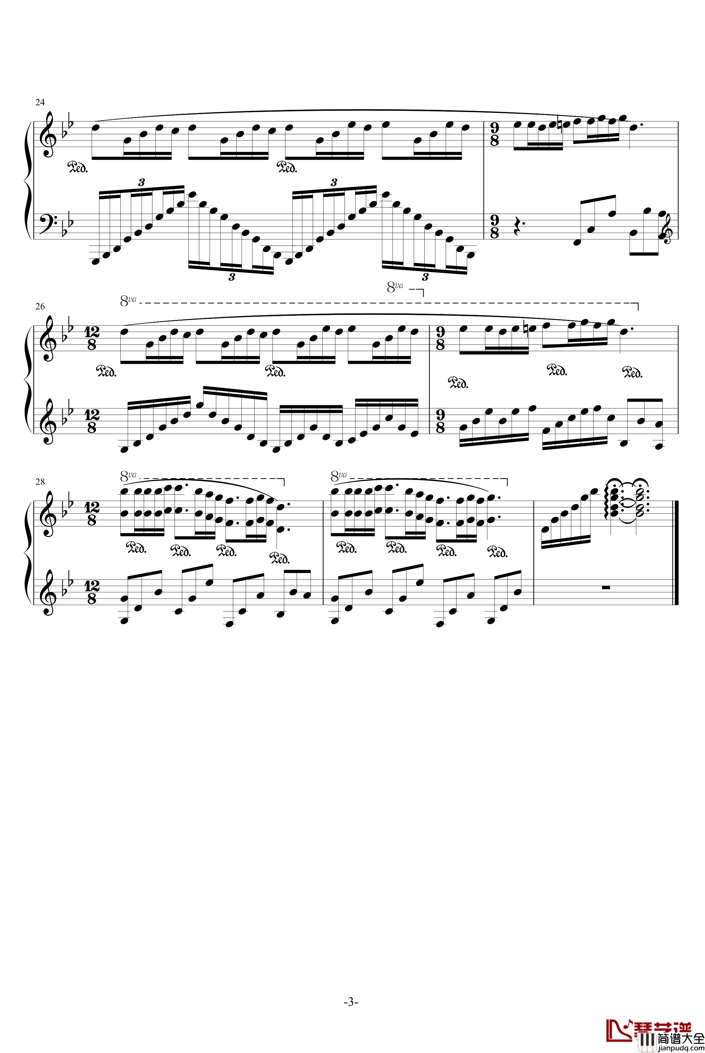 梦中的婚礼钢琴谱_LG改编版_克莱德曼