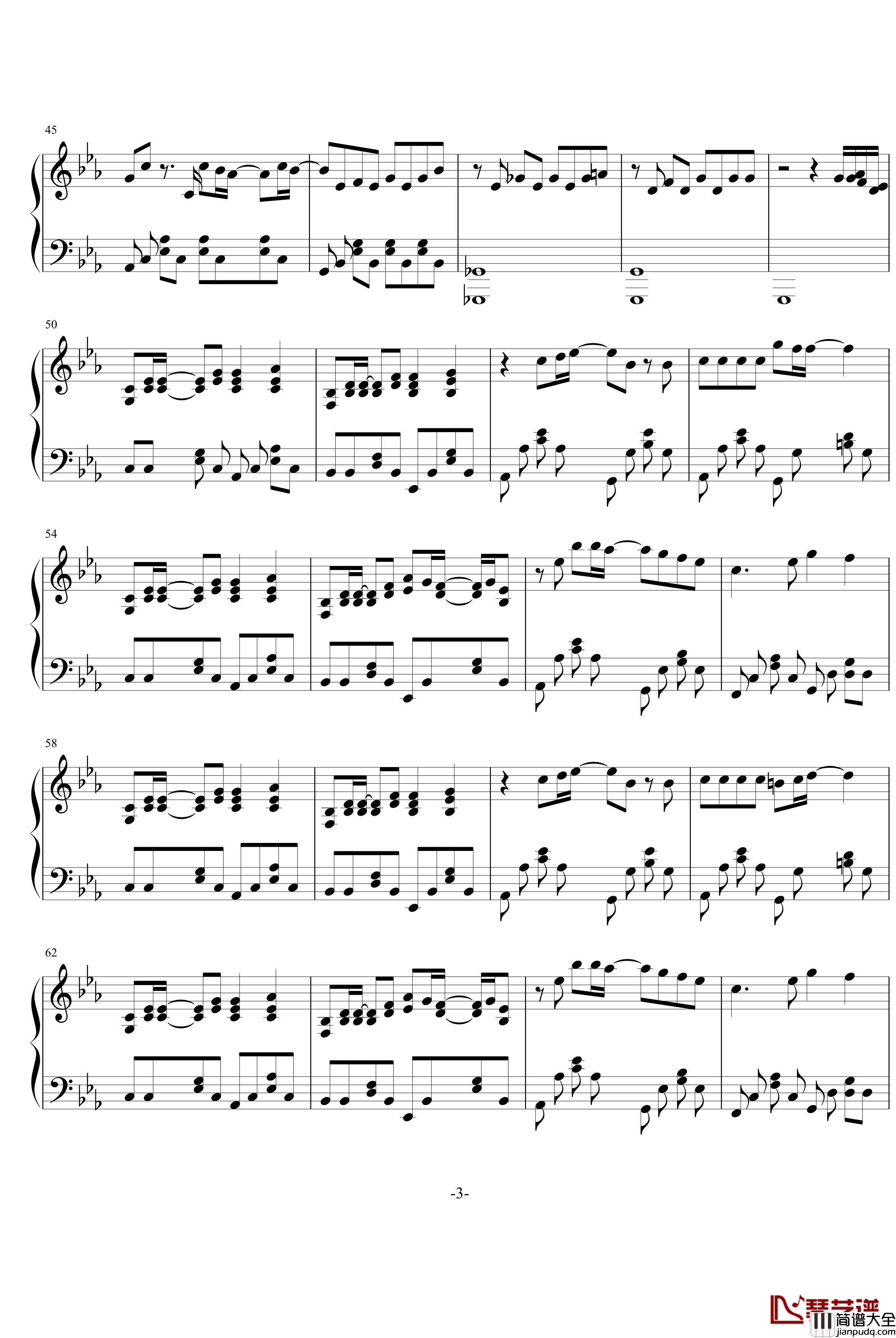 宿命钢琴谱_羊之歌_动漫影视