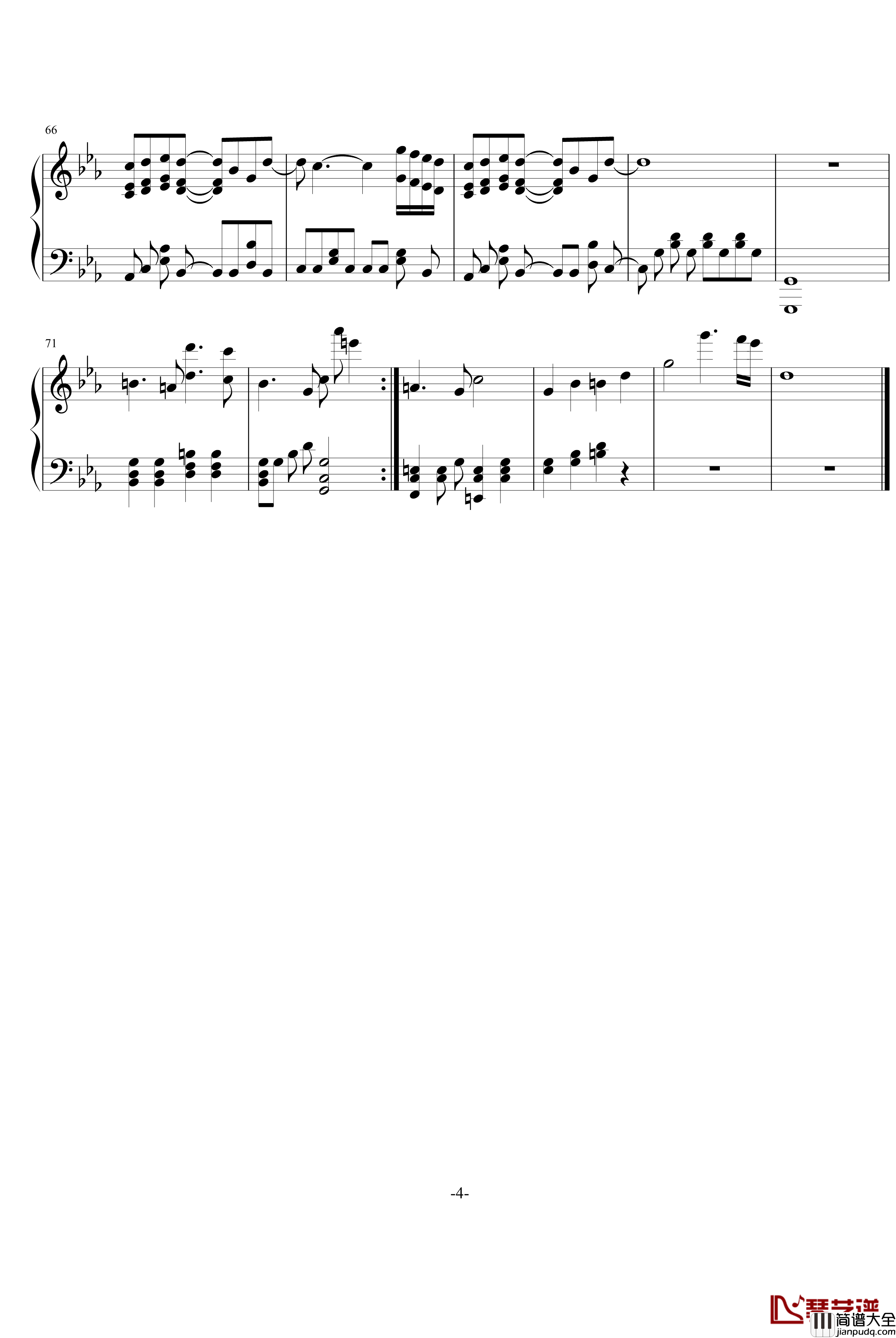 宿命钢琴谱_羊之歌_动漫影视