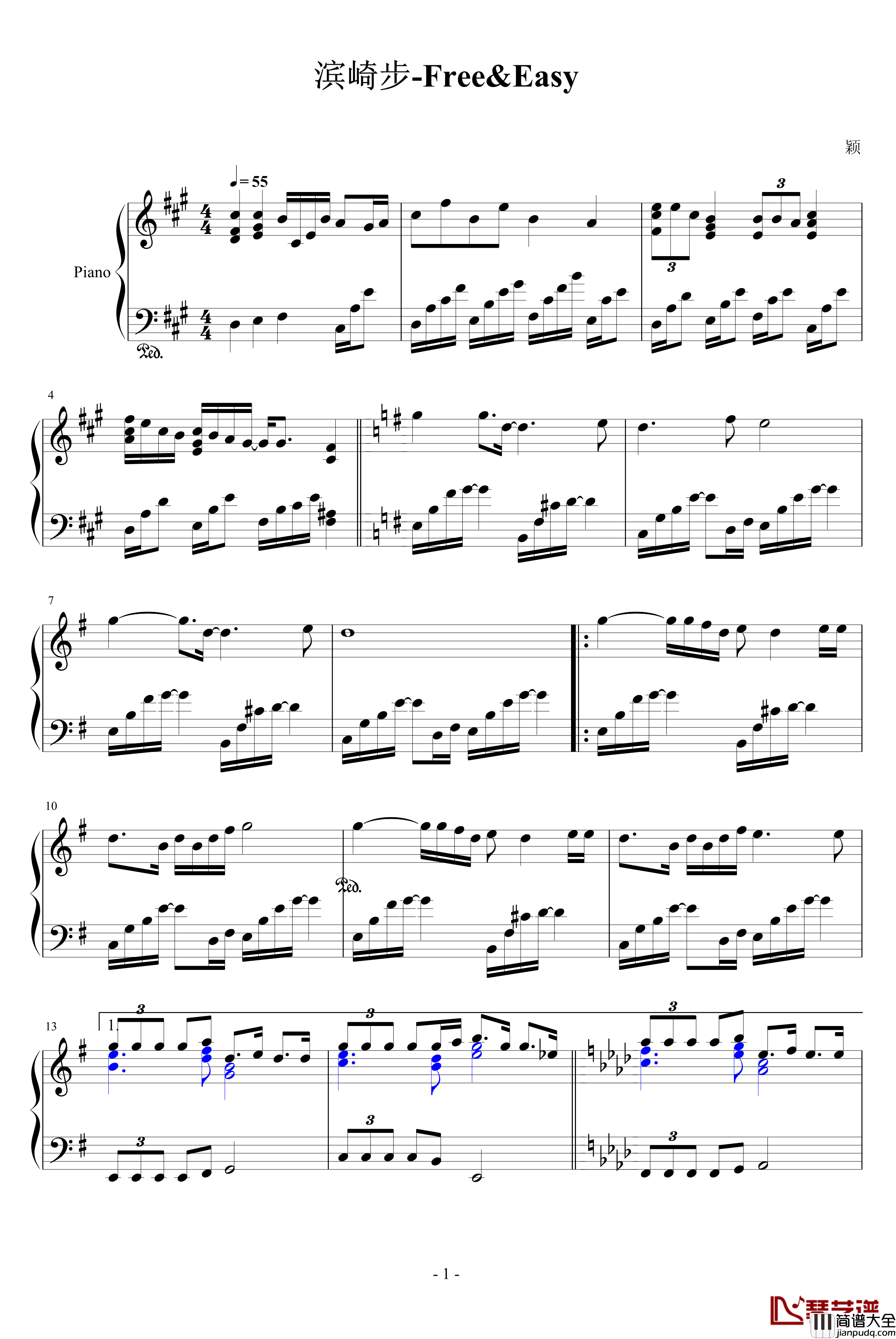 Free&Easy钢琴谱_滨崎步