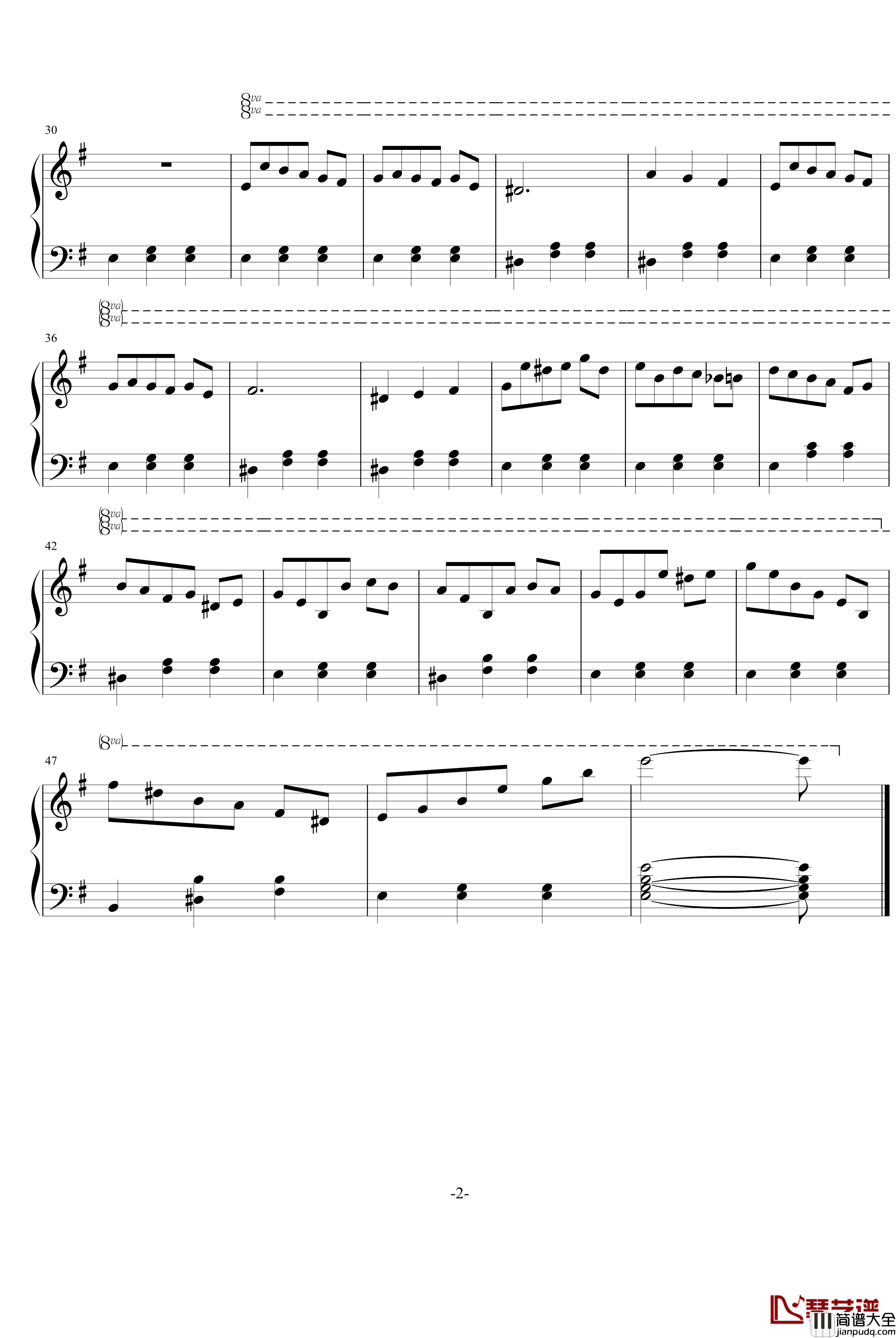 E小调钢琴谱_电琦爵士