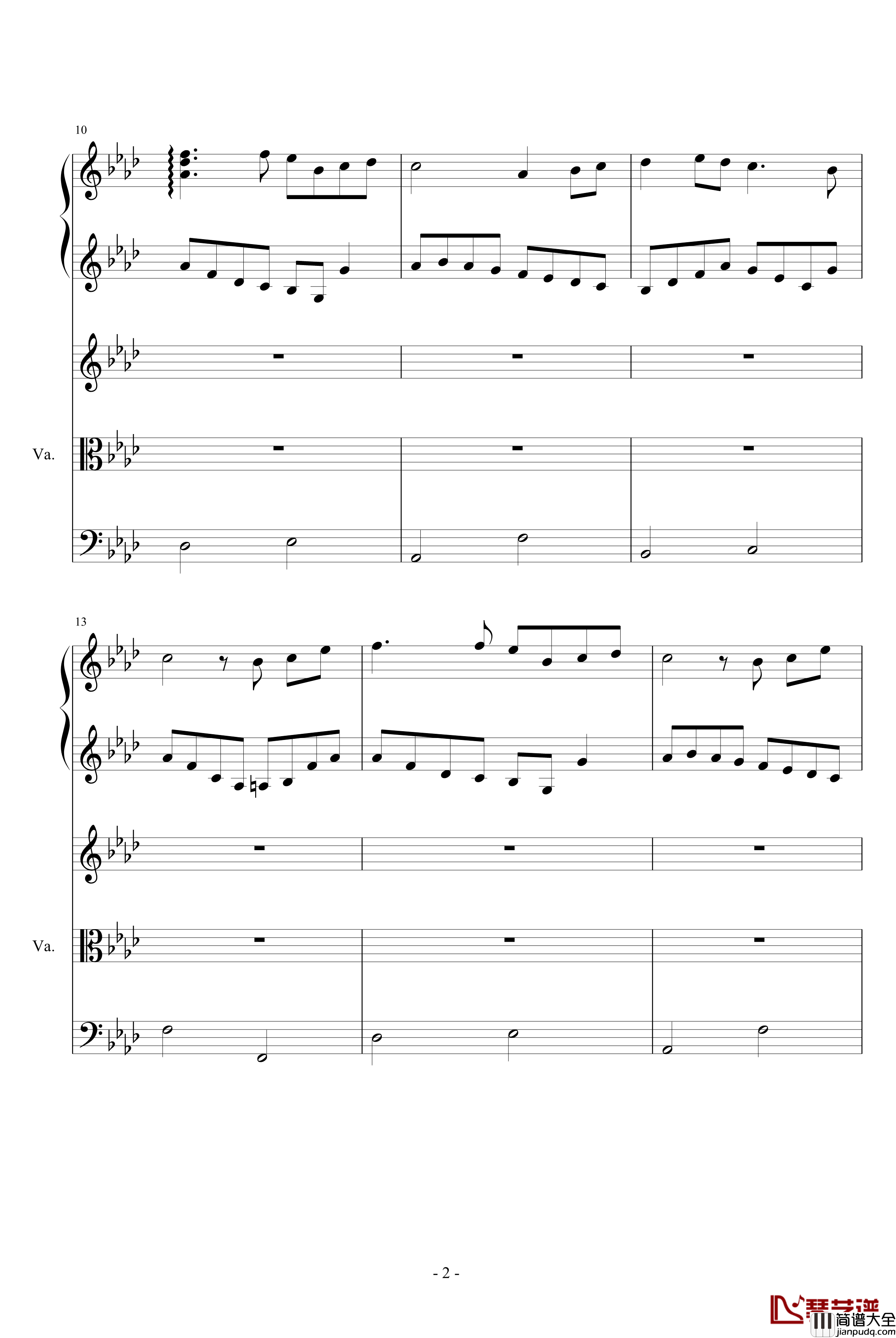 宁静的小镇钢琴谱_游戏