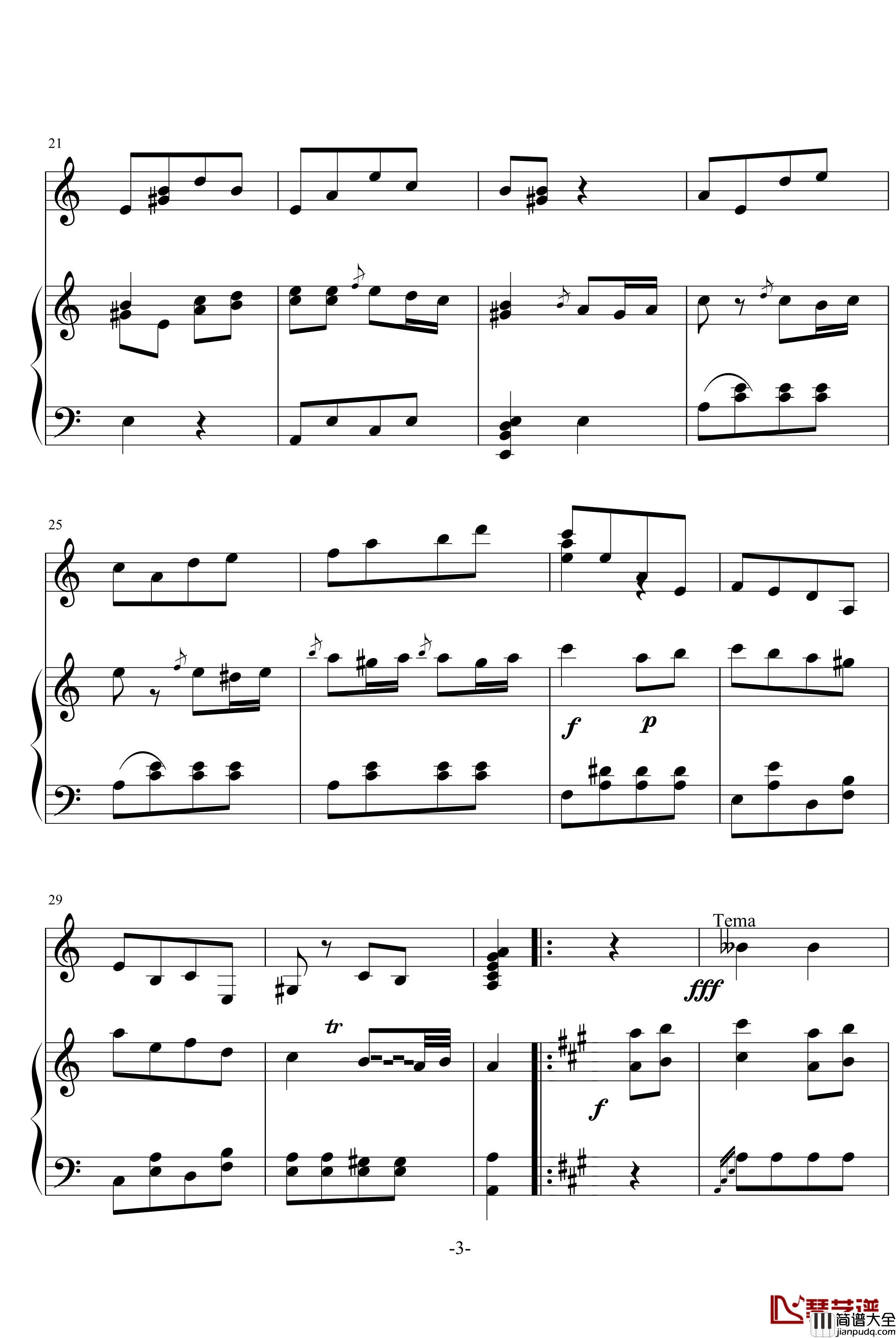 土耳其进行曲钢琴谱_随便改_莫扎特