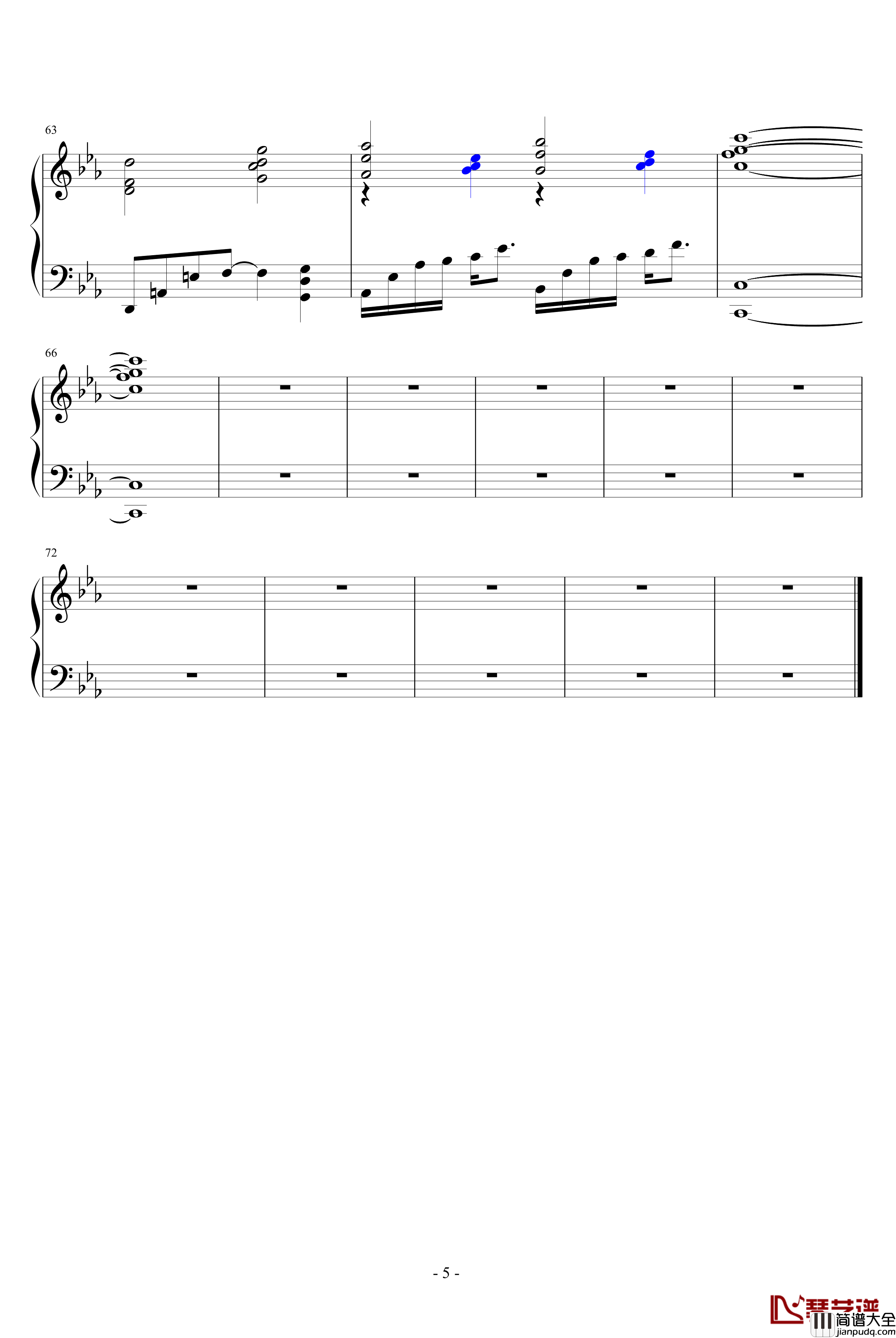 间之楔钢琴谱_动漫影视