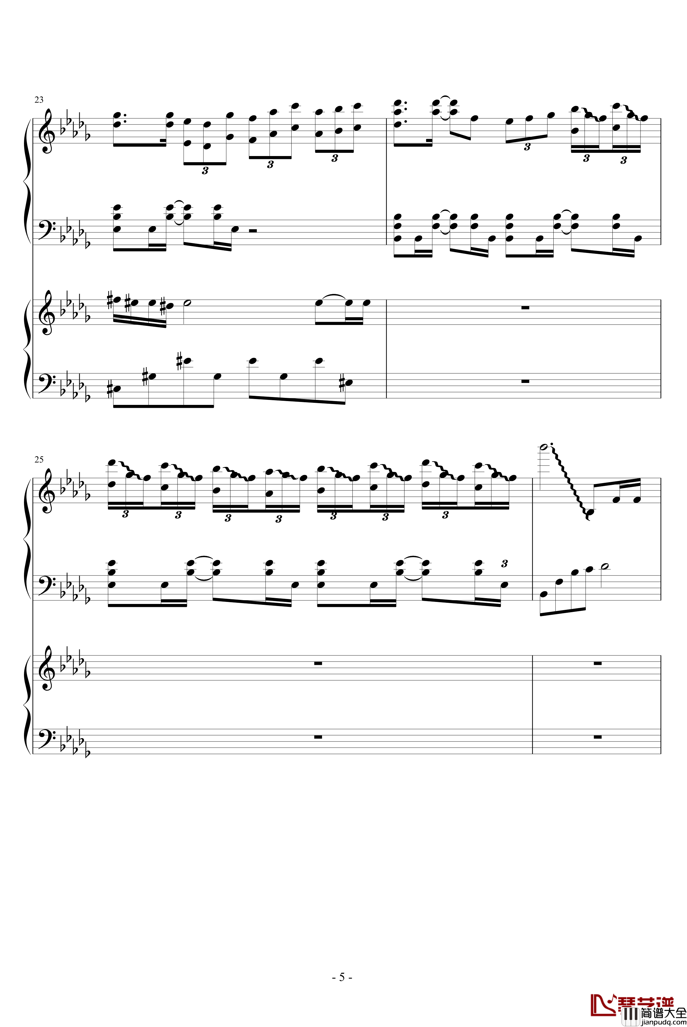 梦中的婚礼VS眼泪钢琴谱_吴越