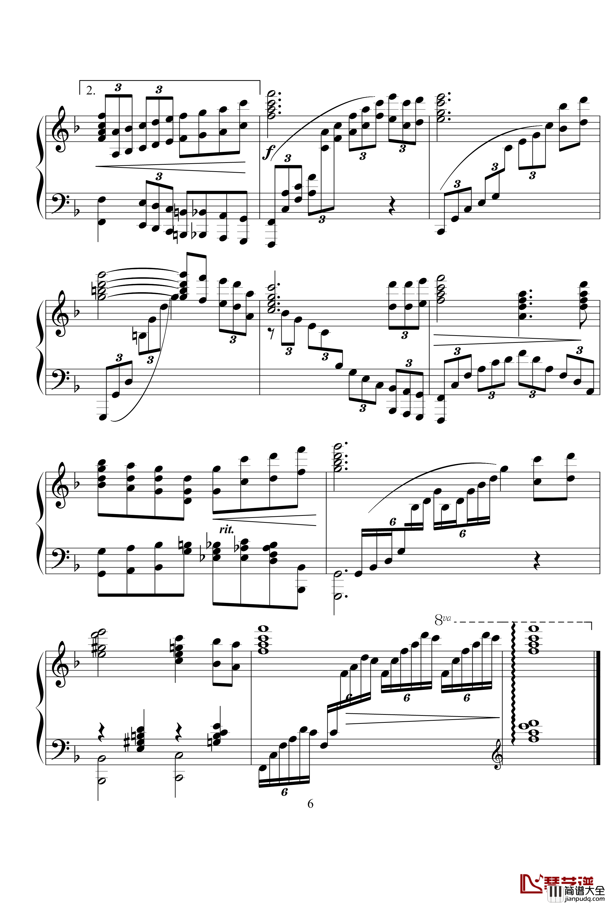 我爱你中国钢琴谱_中国名曲