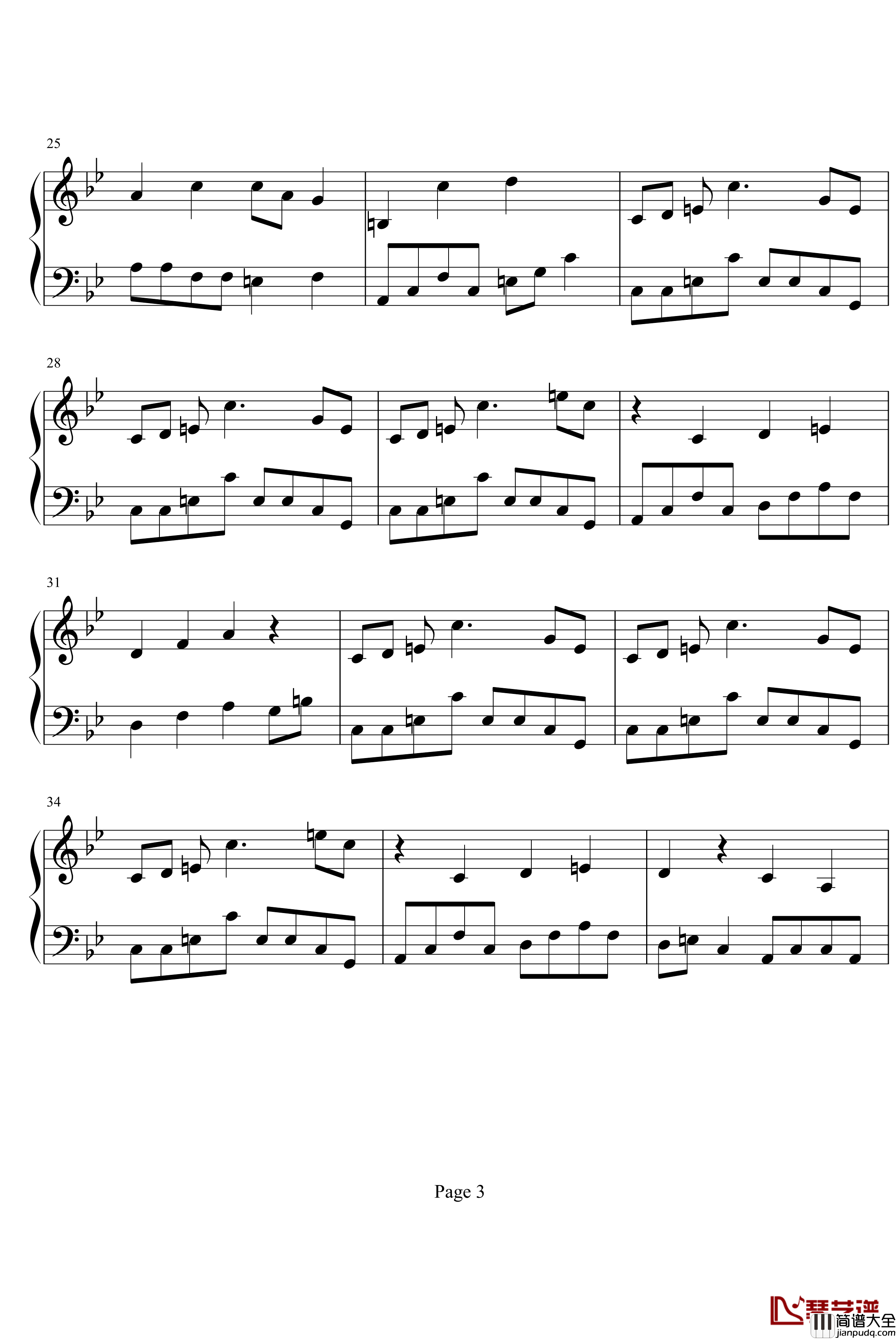 安静的离去钢琴谱_罗军