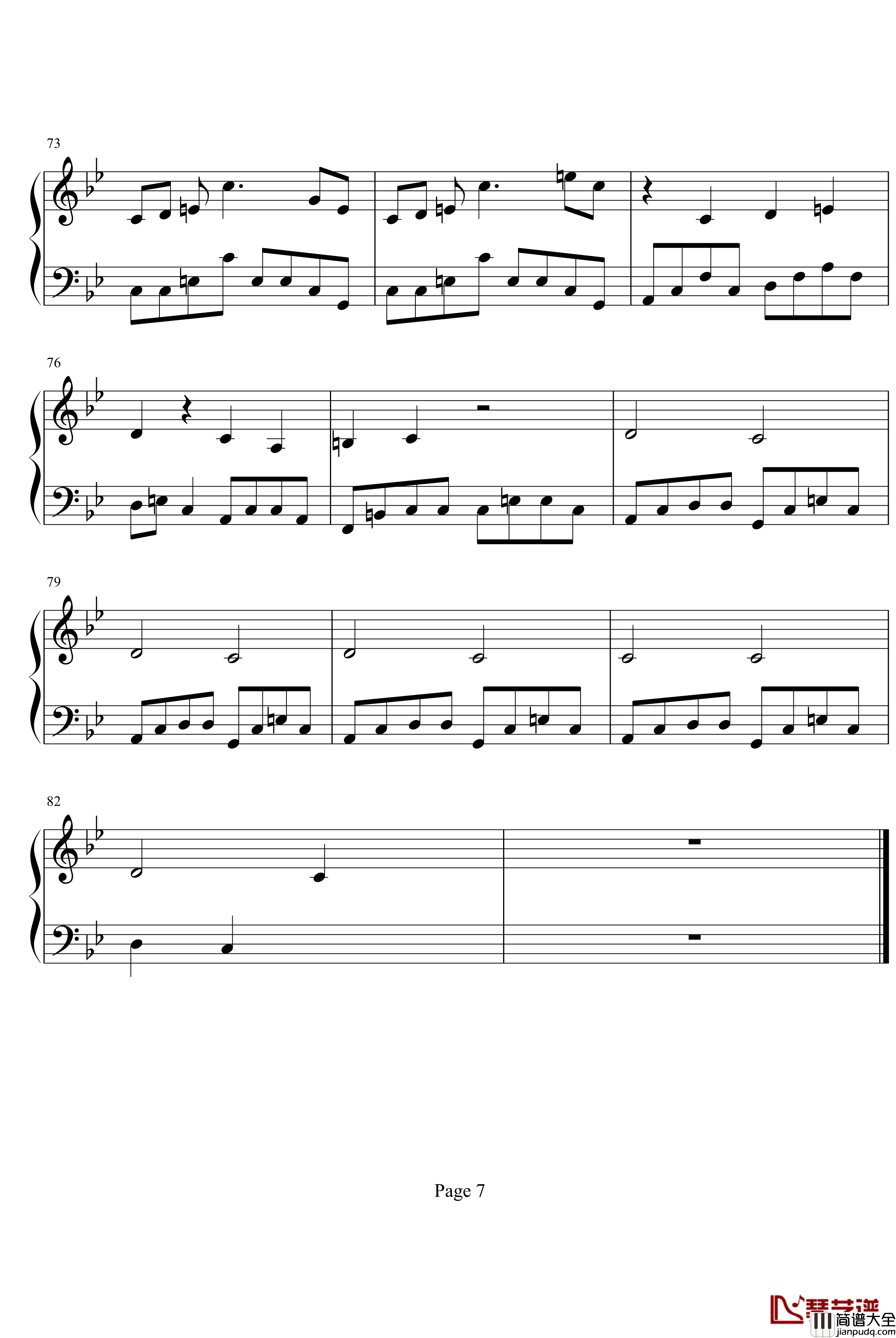 安静的离去钢琴谱_罗军