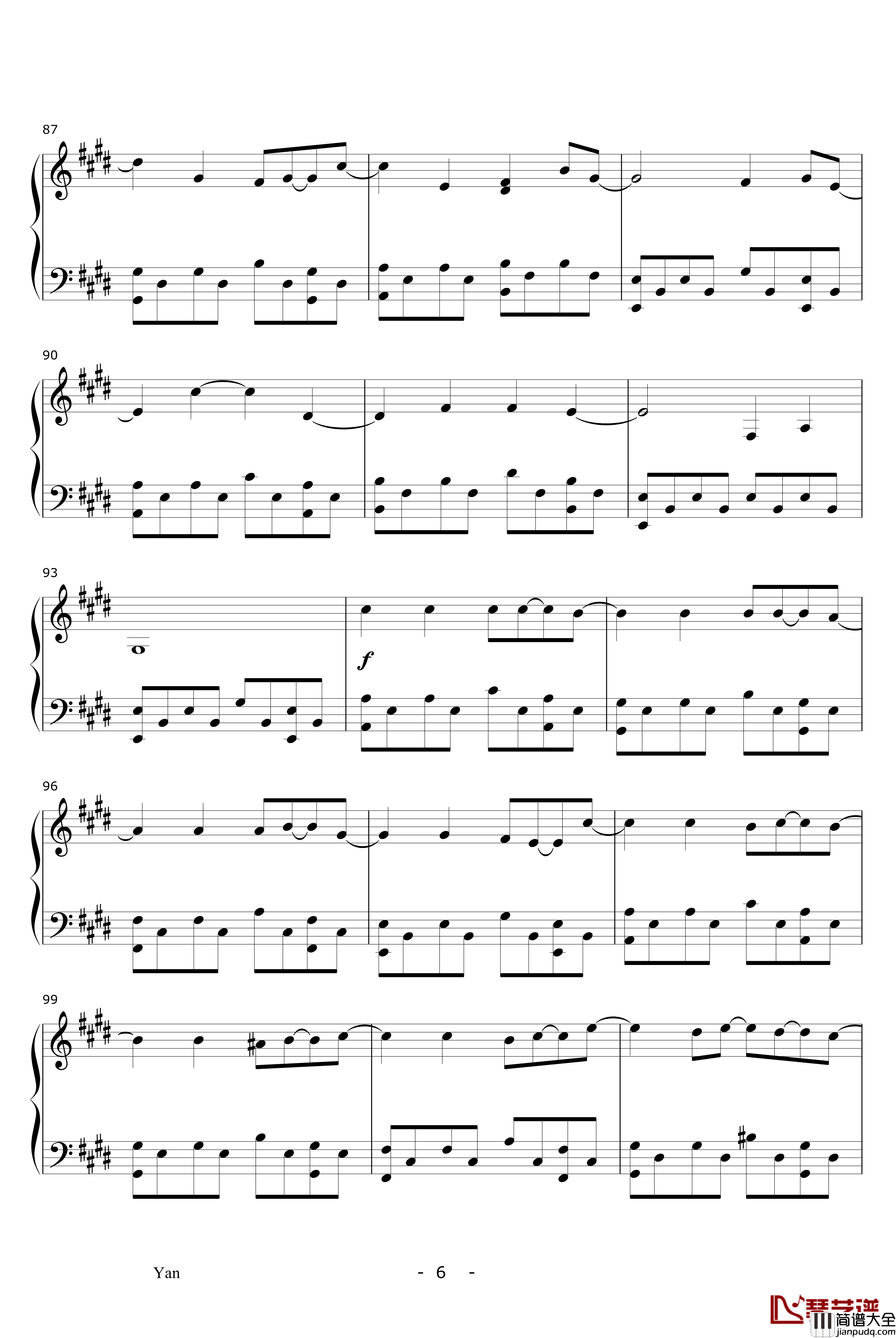 沙龙钢琴谱_陈奕迅