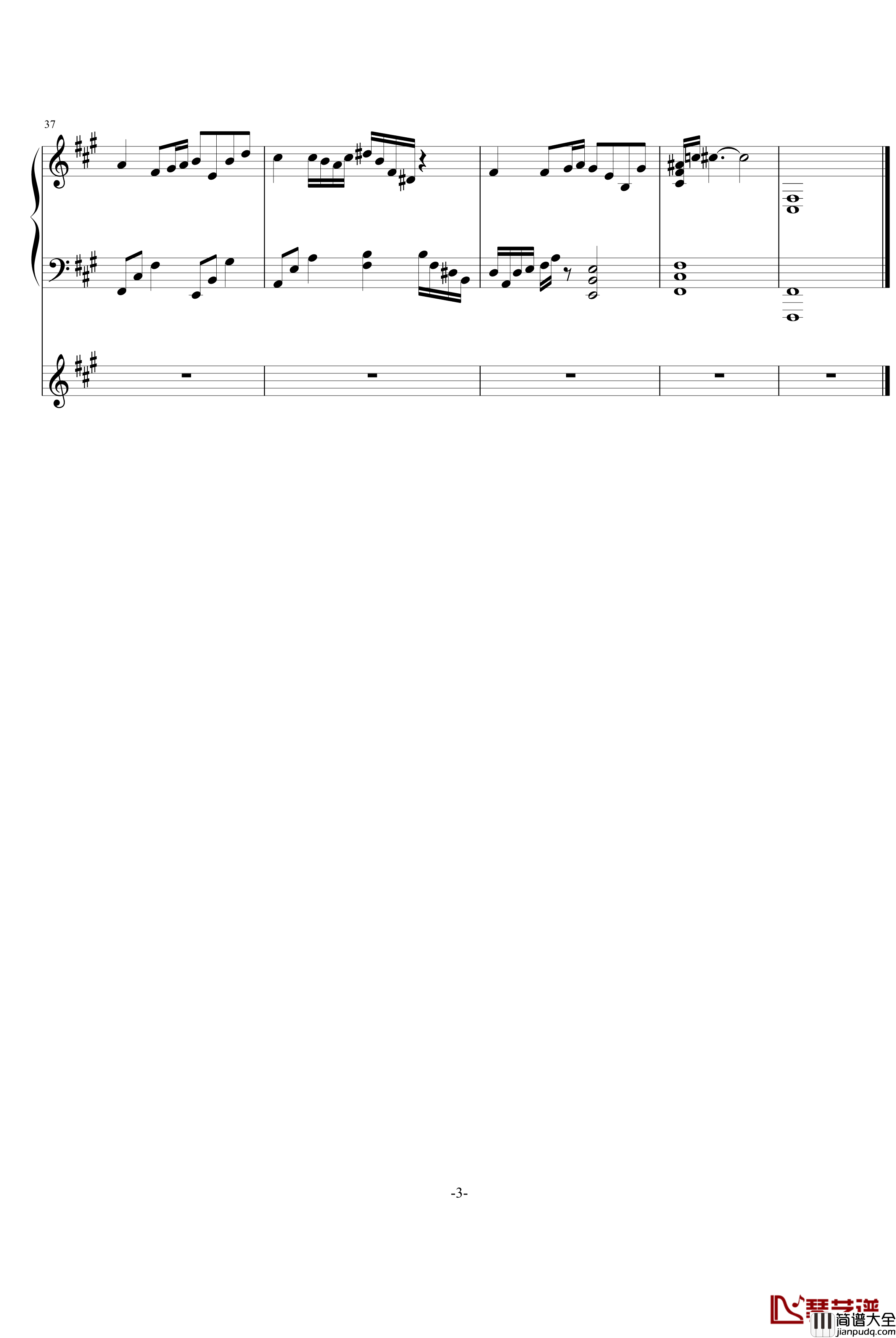 游戏王ED钢琴谱_明日もし君が壊れても_动漫影视