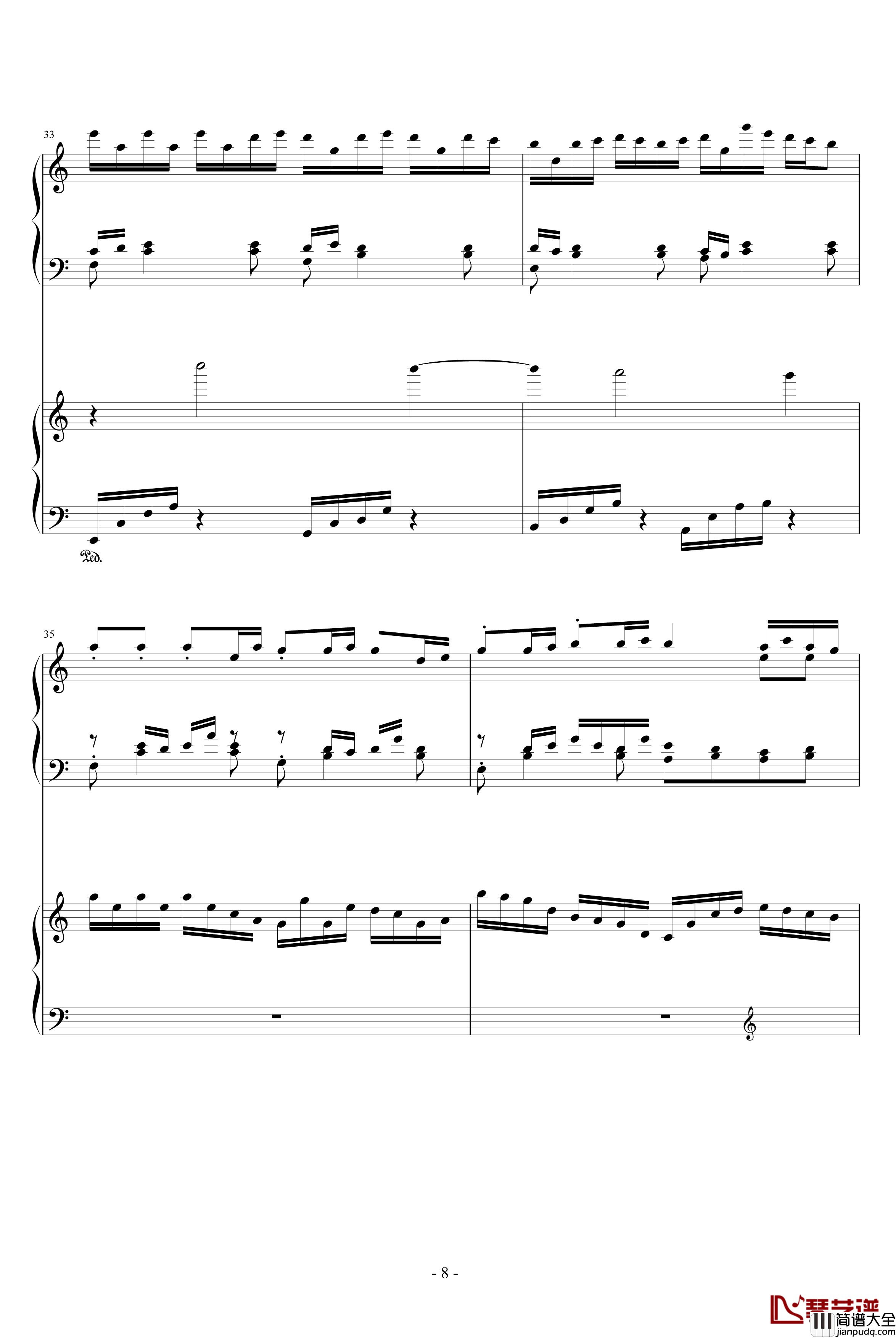 淡香雨季钢琴谱_双钢琴_乐侠