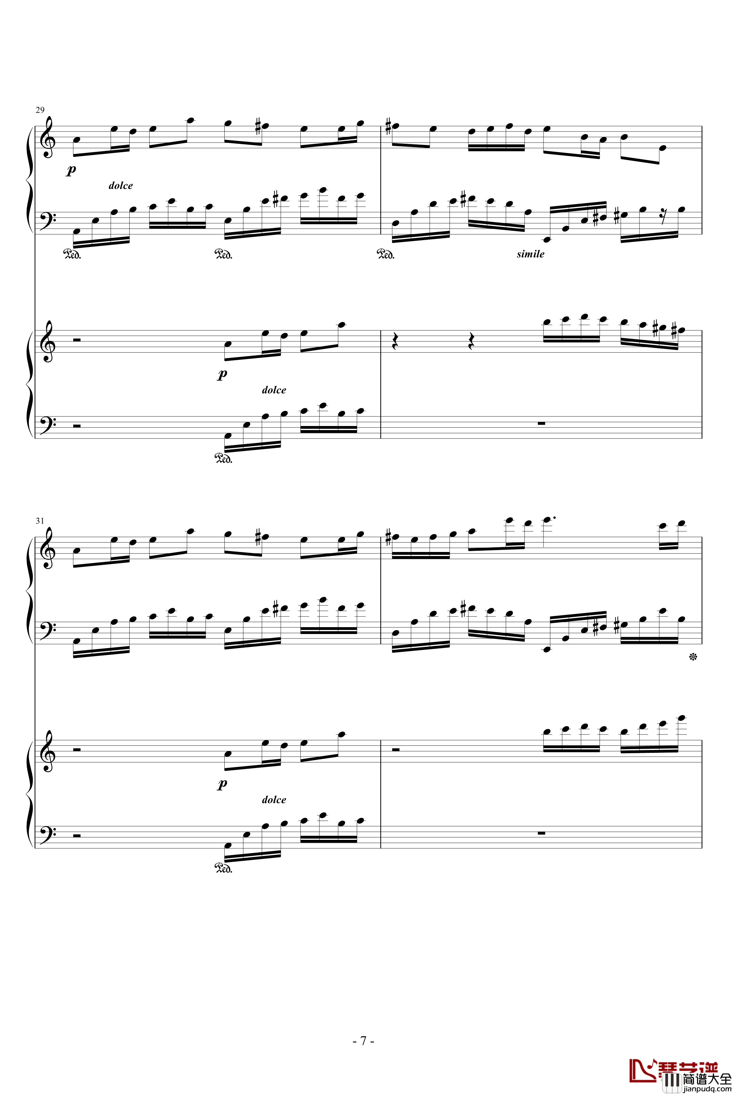 淡香雨季钢琴谱_双钢琴_乐侠