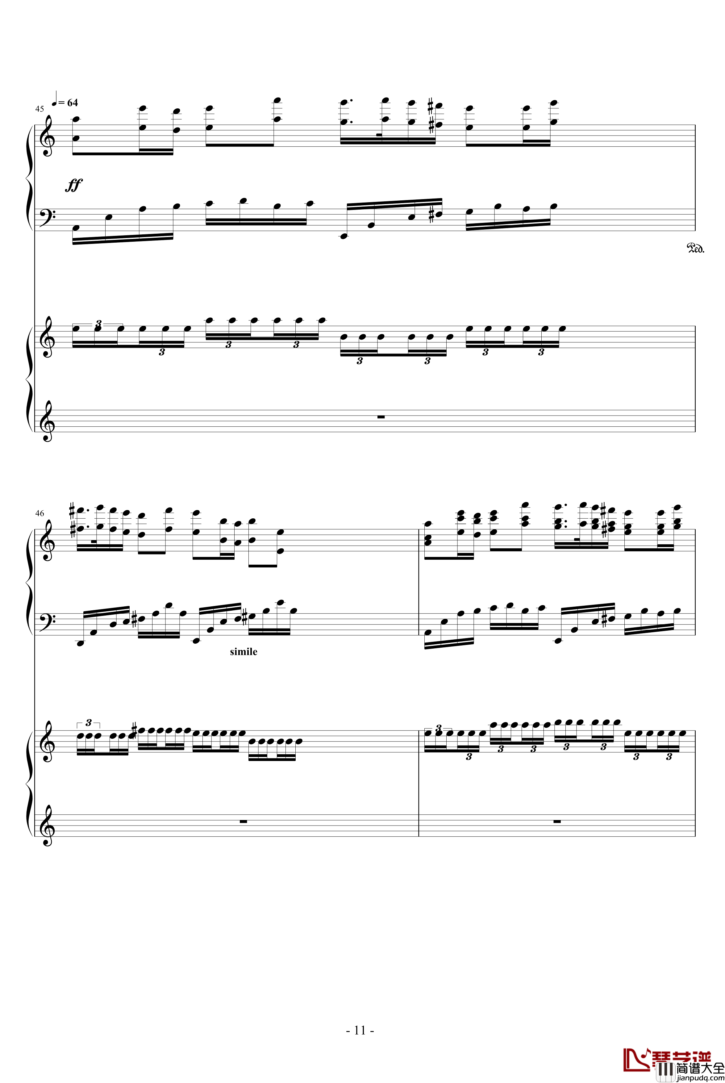 淡香雨季钢琴谱_双钢琴_乐侠