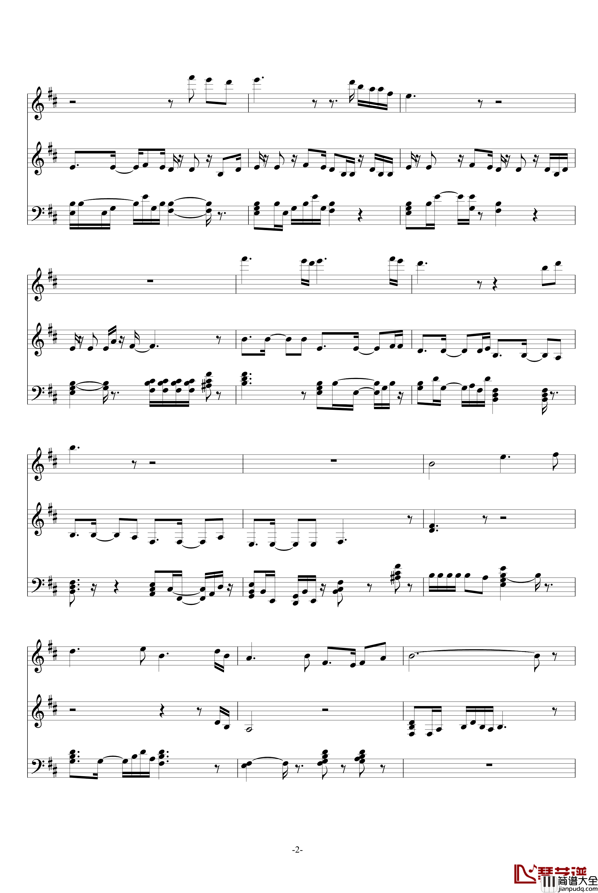 笑傲江湖钢琴谱_超简单版_影视