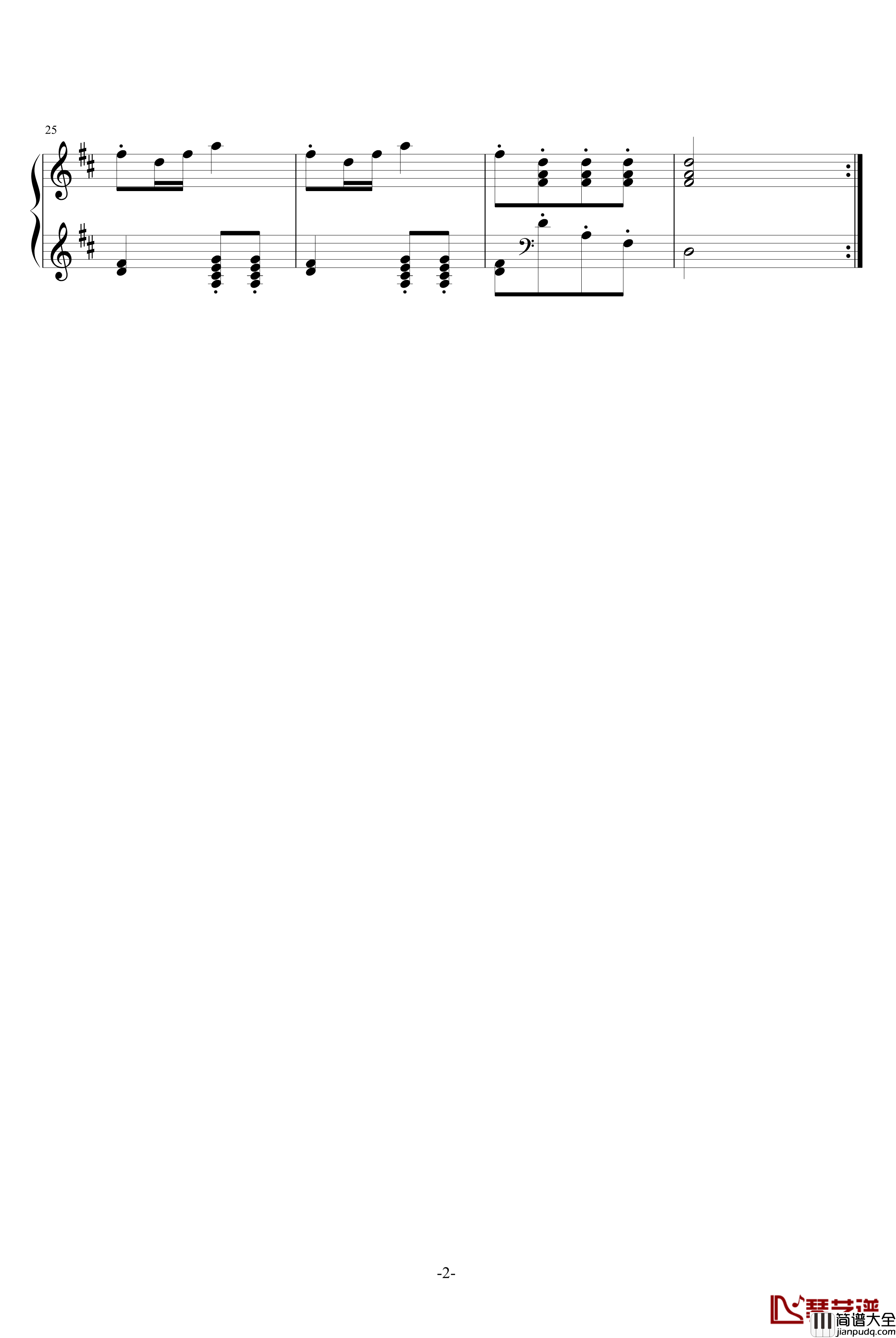 猎人合唱钢琴谱_韦伯