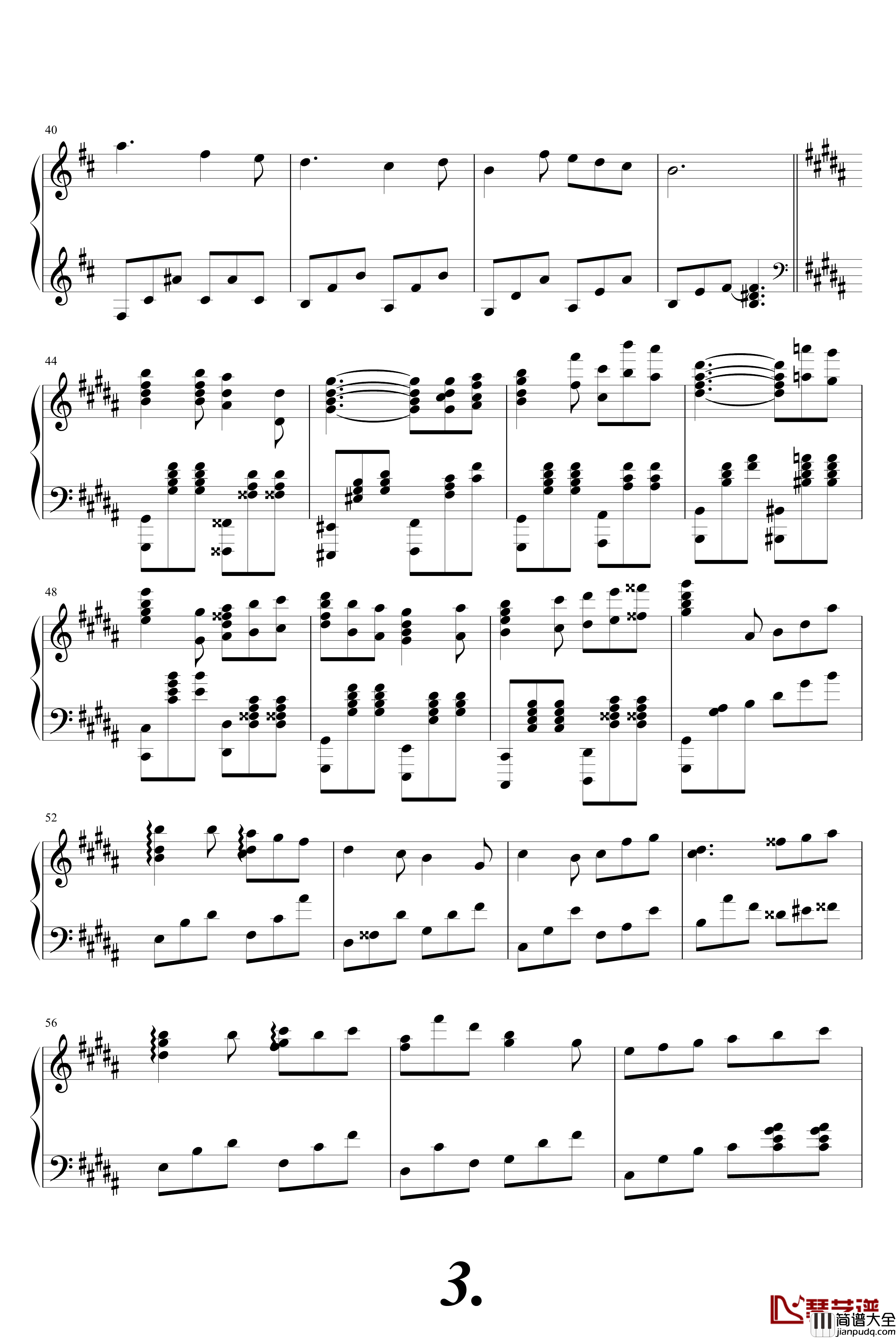 狗の物语钢琴谱_陈干