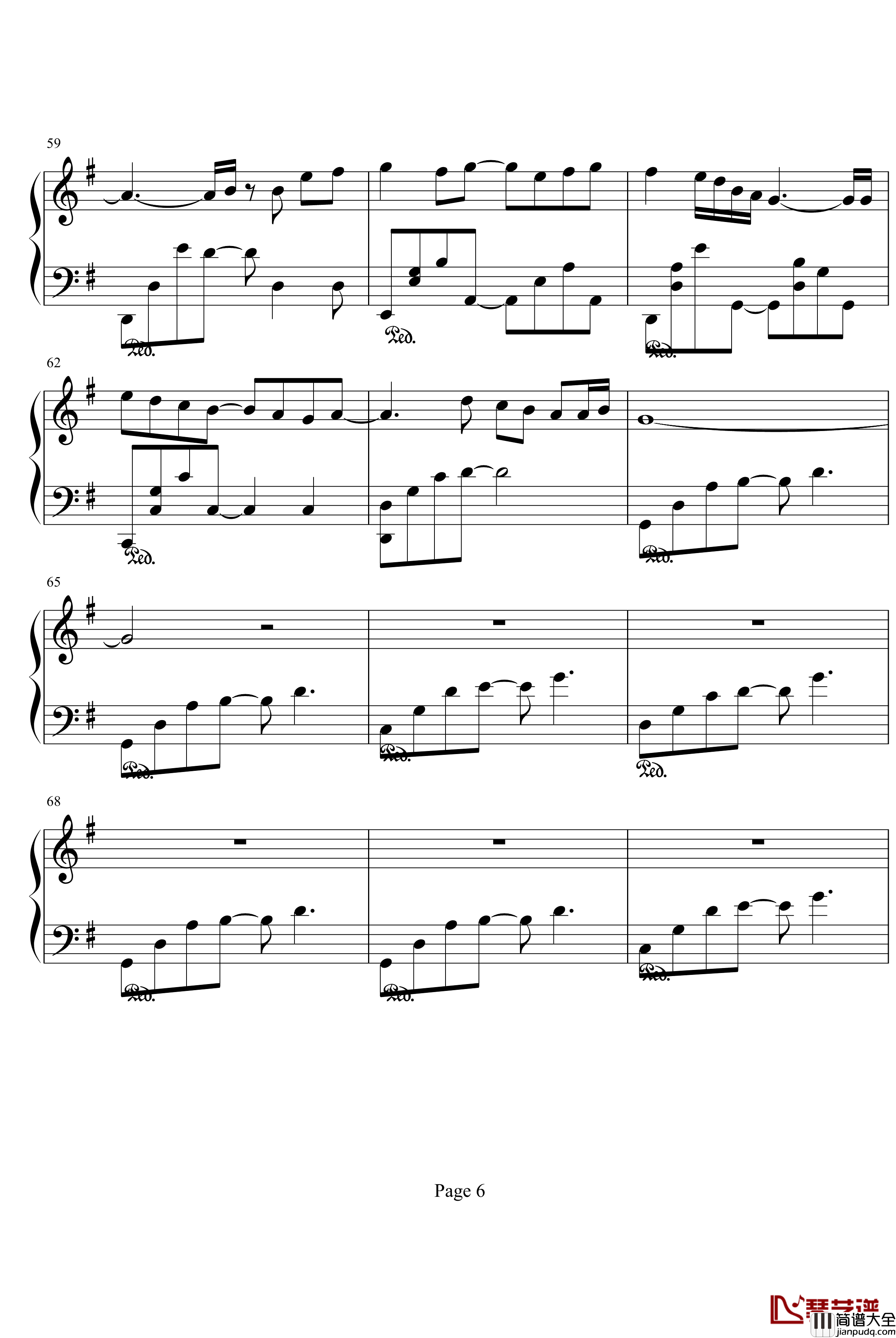 回家钢琴谱_钢琴独奏_世界名曲