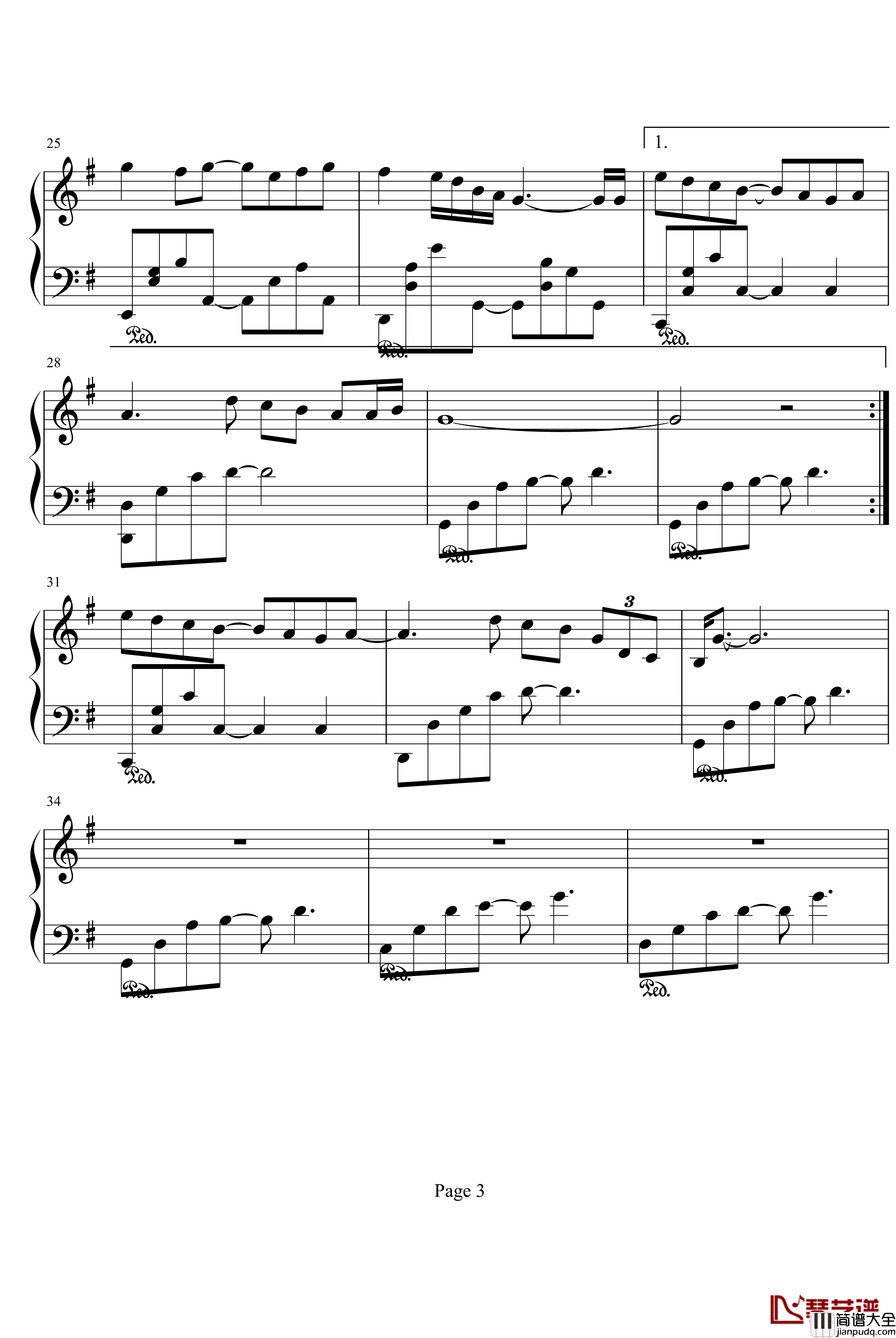 回家钢琴谱_钢琴独奏_世界名曲