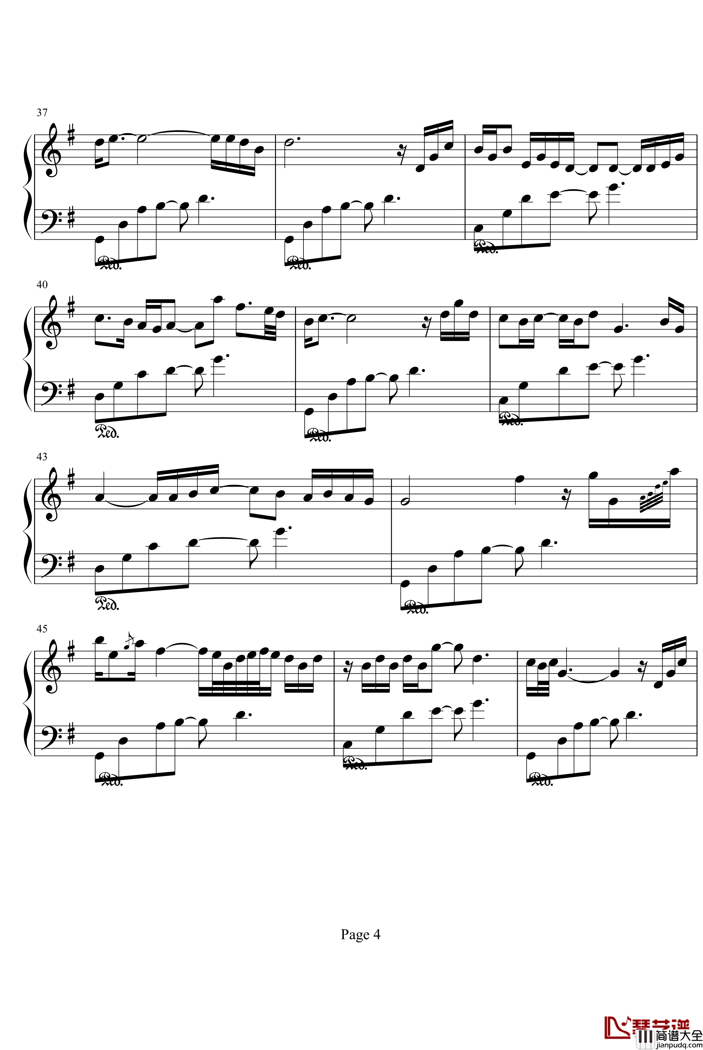 回家钢琴谱_钢琴独奏_世界名曲