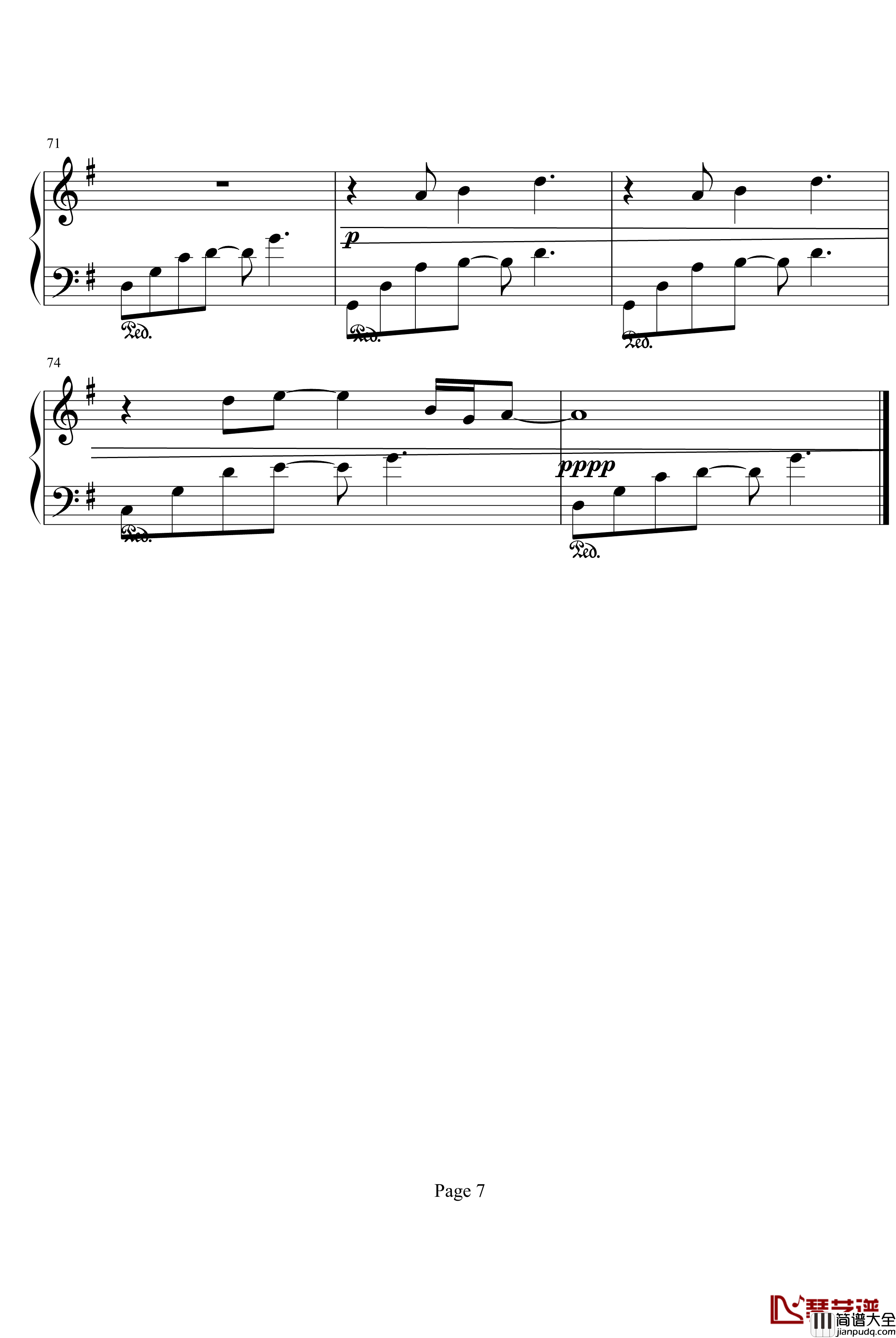 回家钢琴谱_钢琴独奏_世界名曲