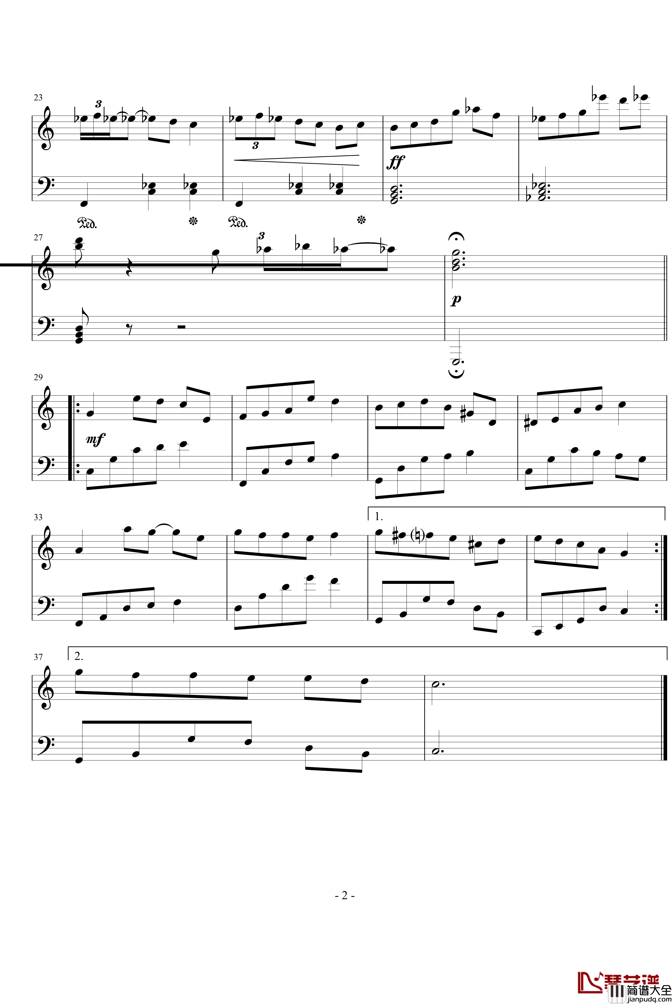 生日快乐特别版钢琴谱_世界名曲