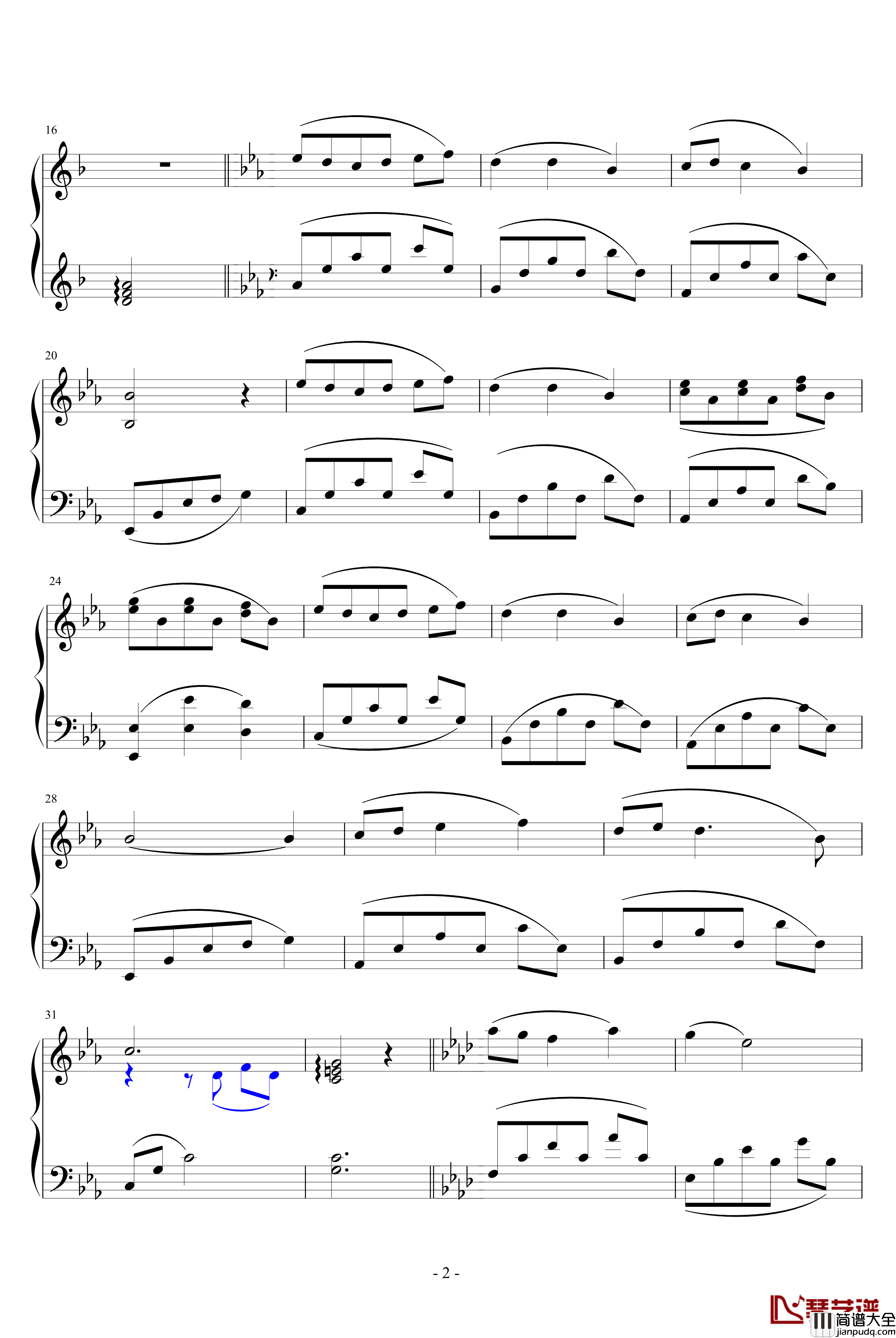 潘多拉之心插曲蕾西钢琴谱_简化钢琴版_影视