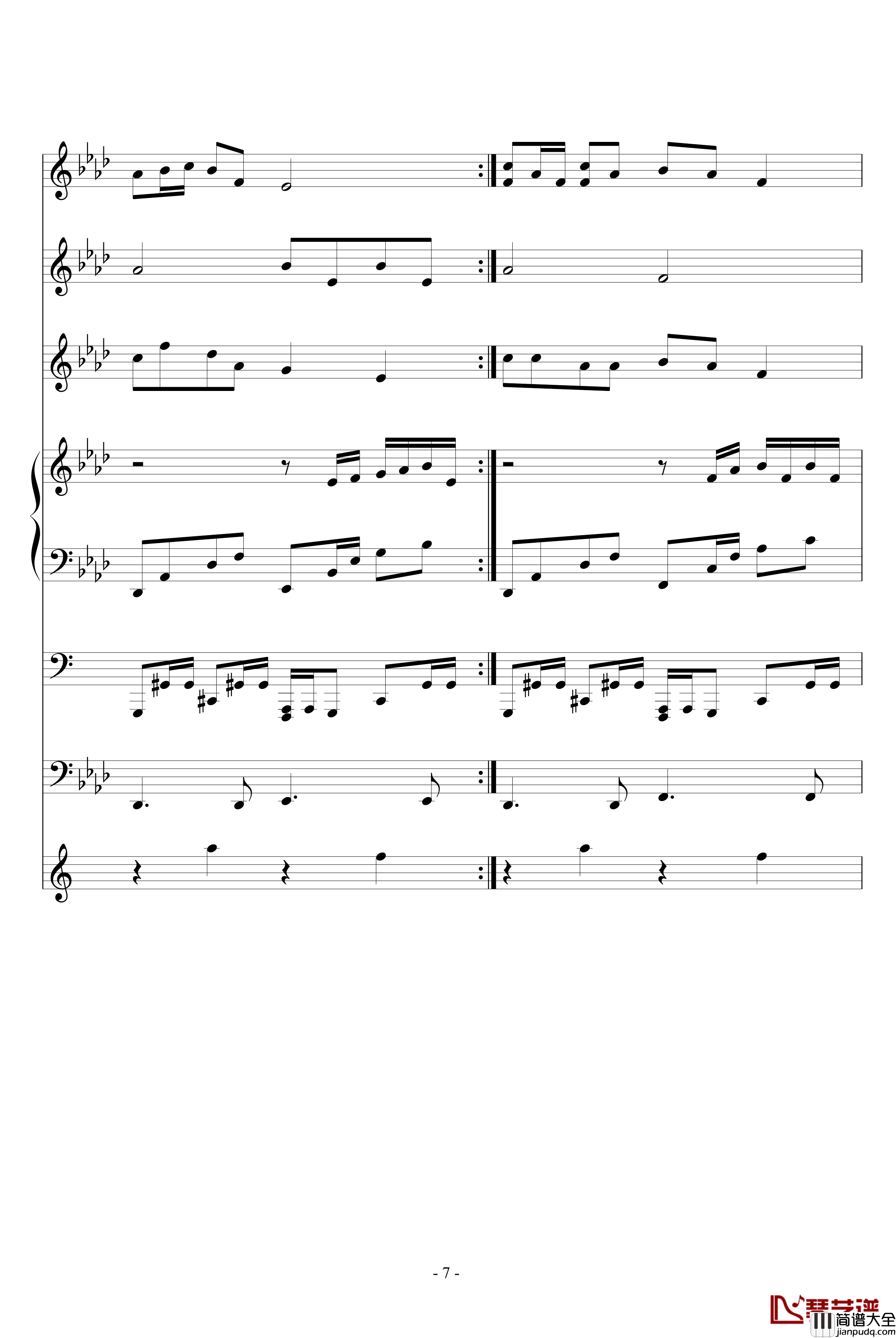 三人行钢琴谱_血腥残阳