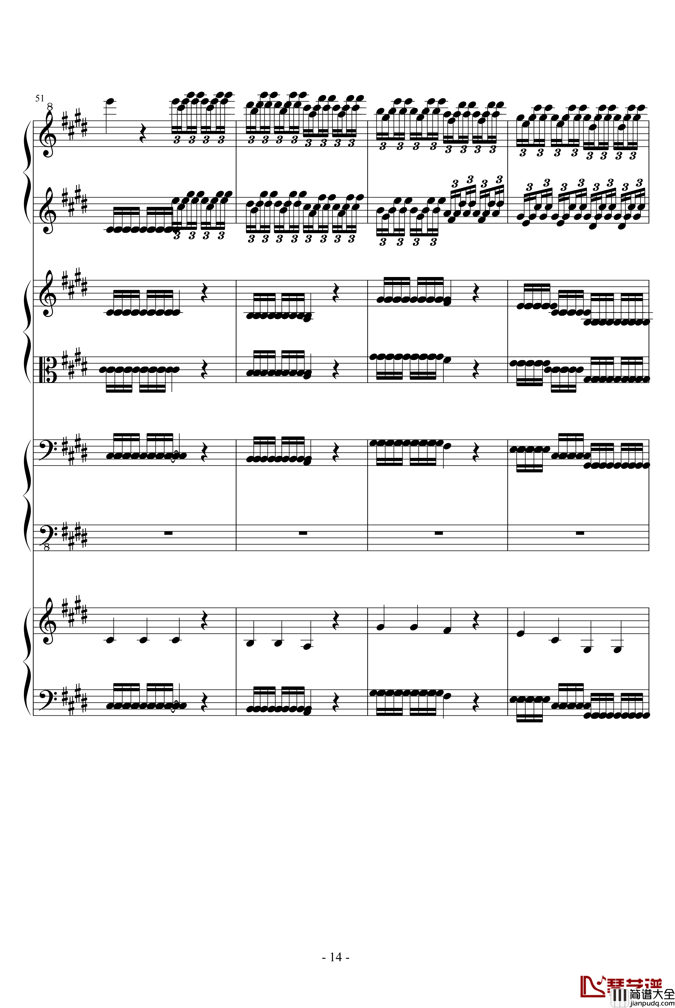 四季·春钢琴谱_钢琴四重奏_维瓦尔第