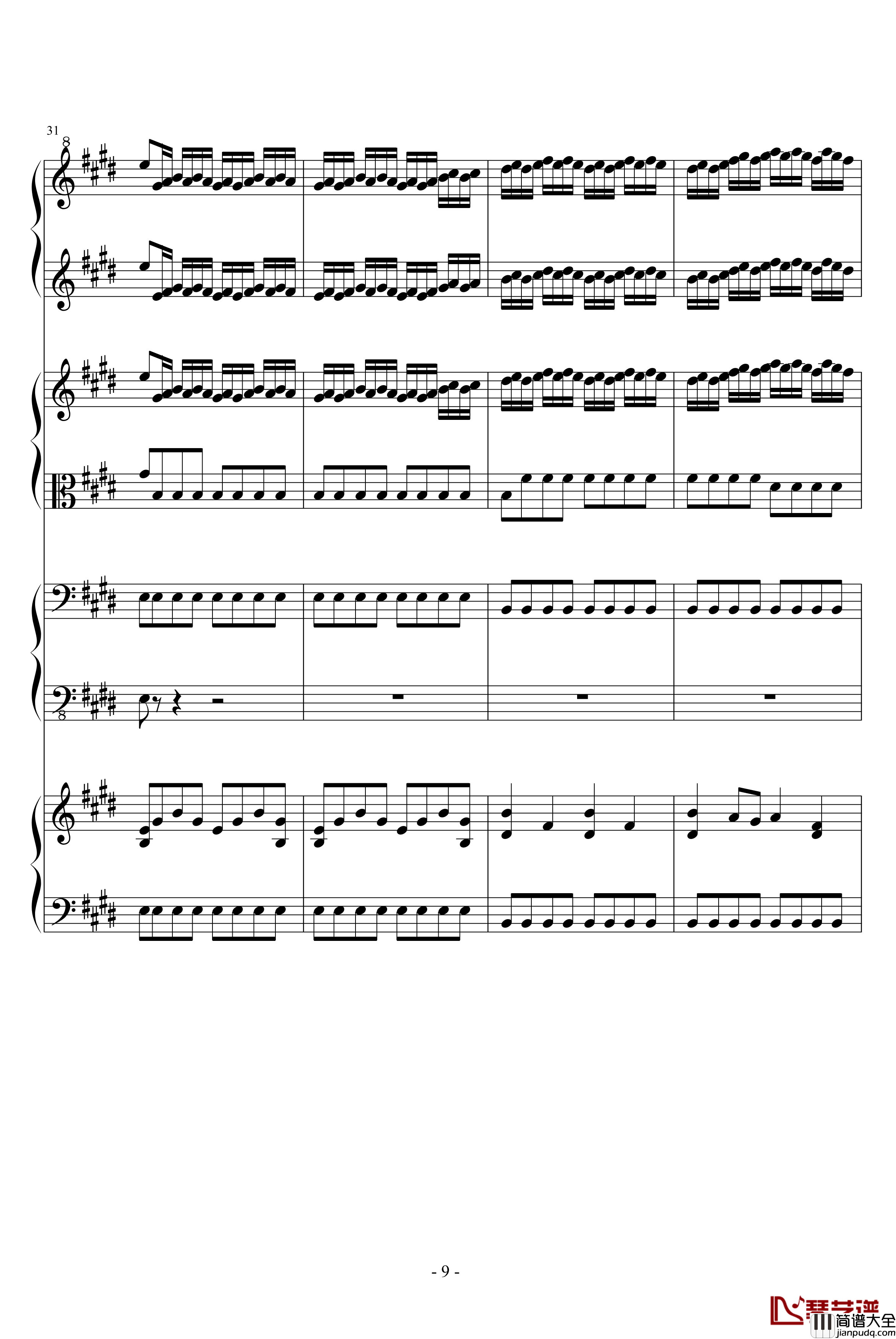 四季·春钢琴谱_钢琴四重奏_维瓦尔第