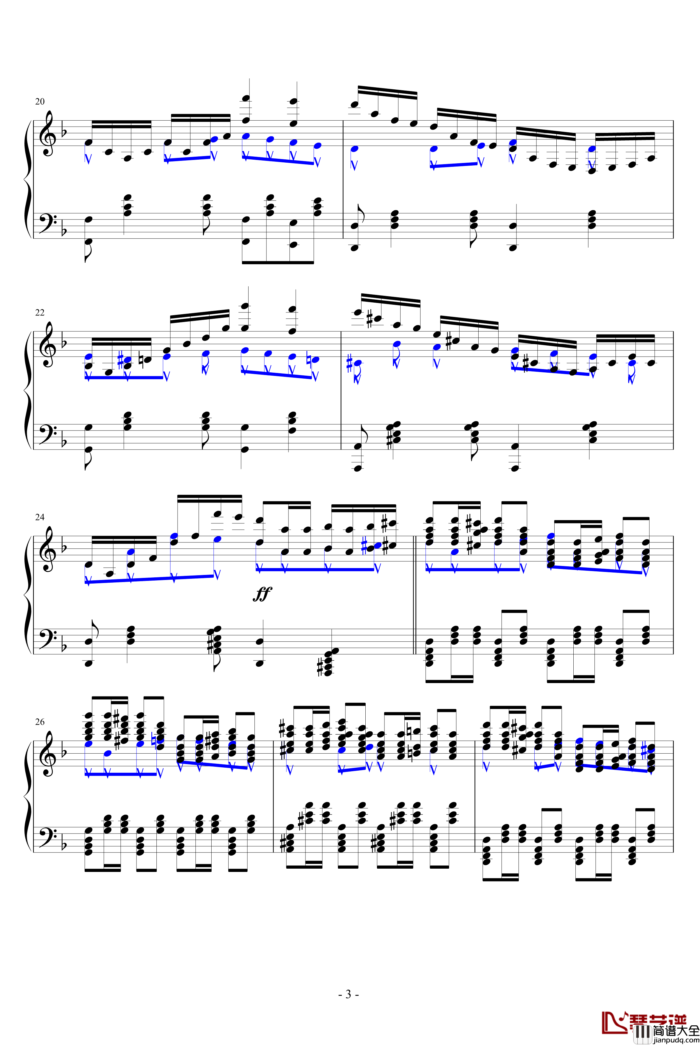 流星雨练习曲钢琴谱_网络资源